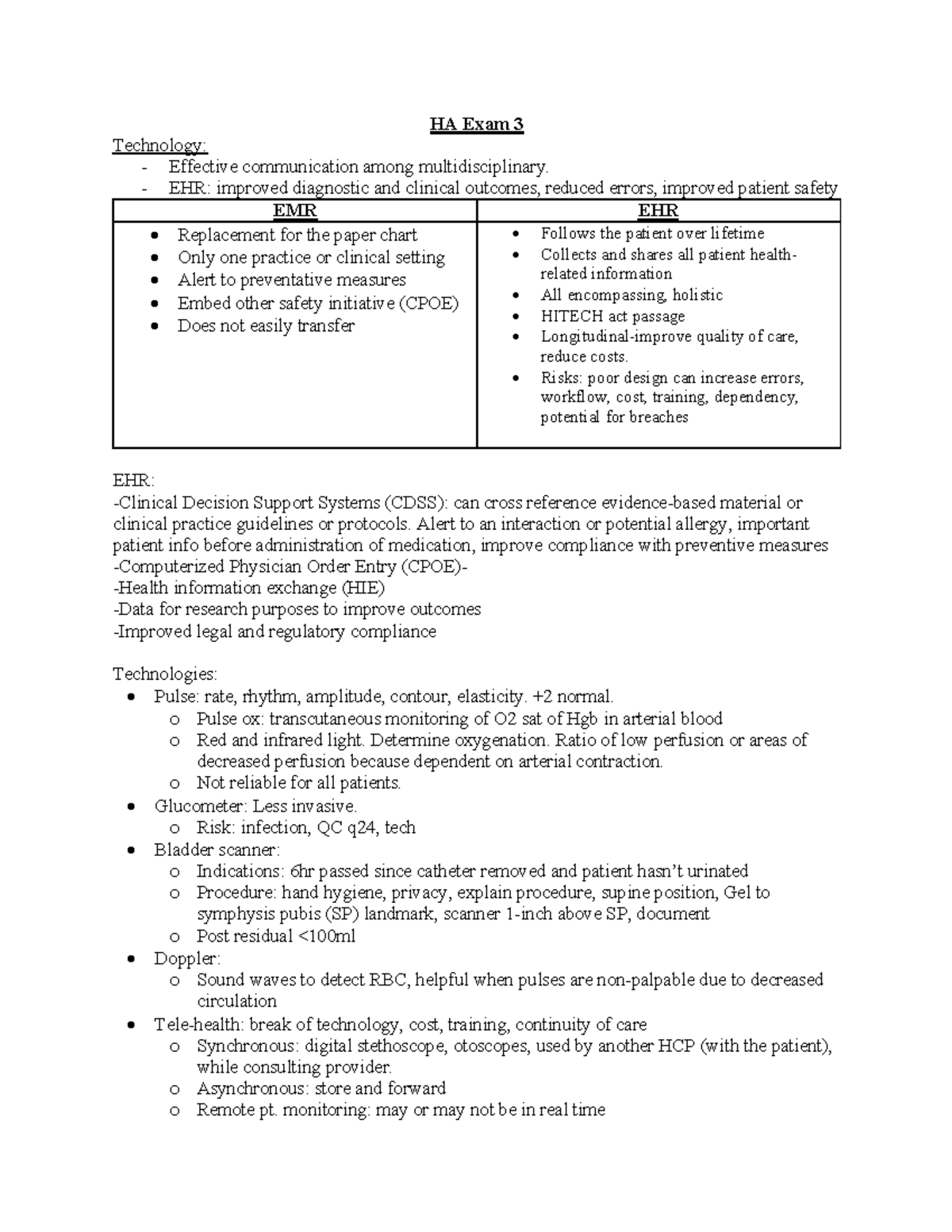HA Exam 3: Comprehensive Guide to Health Assessment Techniques - Studocu