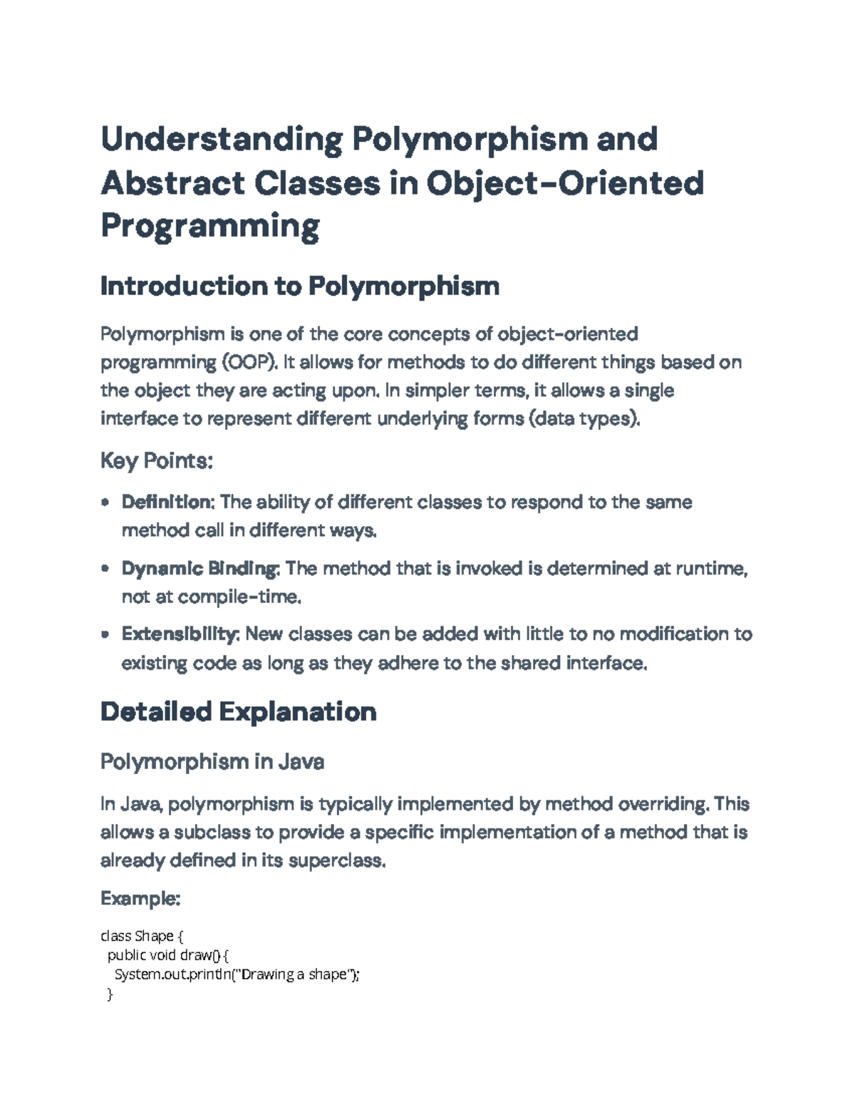 Understanding Polymorphism and Abstract Classes in OOP (CS101 ...