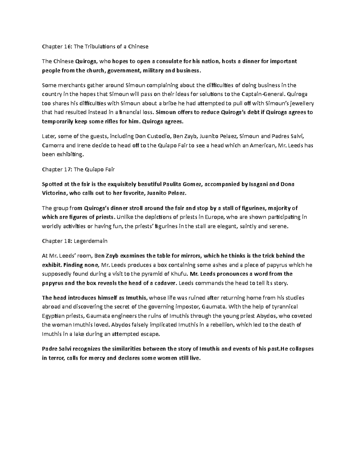 Analysis of Chapters 16-18 from the Novel: Key Themes and Events - Studocu