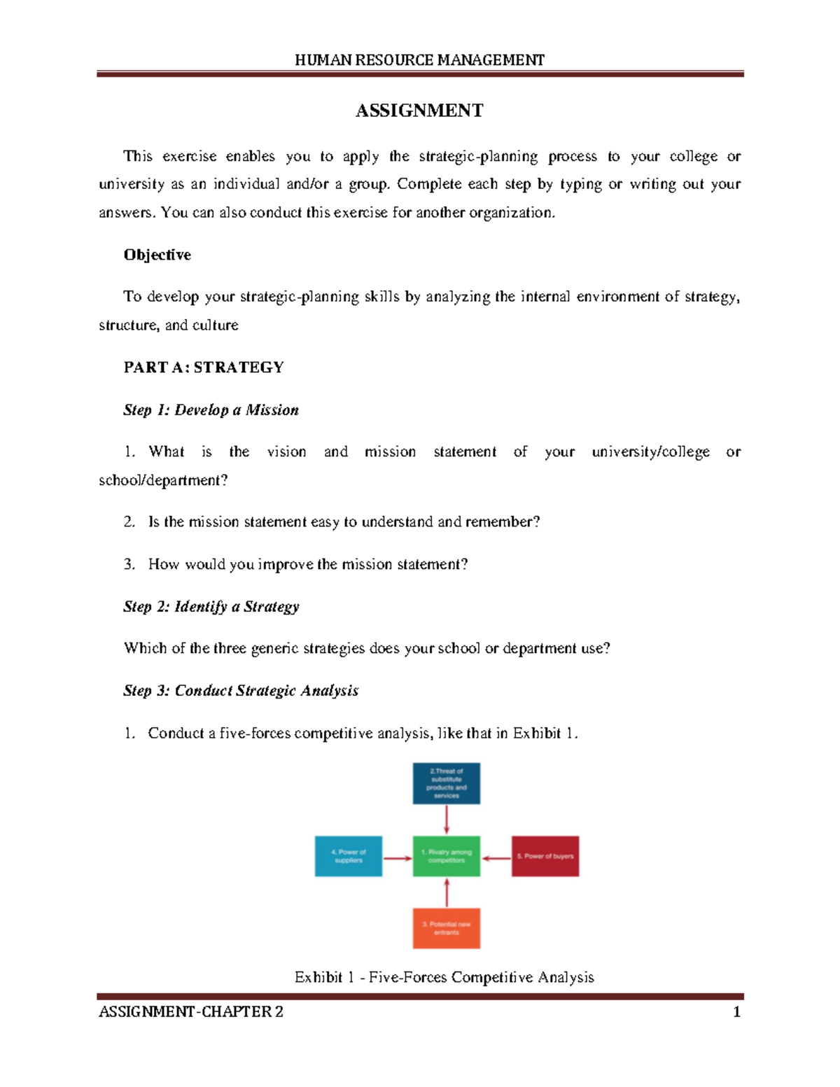 HUMAN RESOURCE MANAGEMENT ASSIGNMENT - CHAPTER 2 ANALYSIS - Studocu
