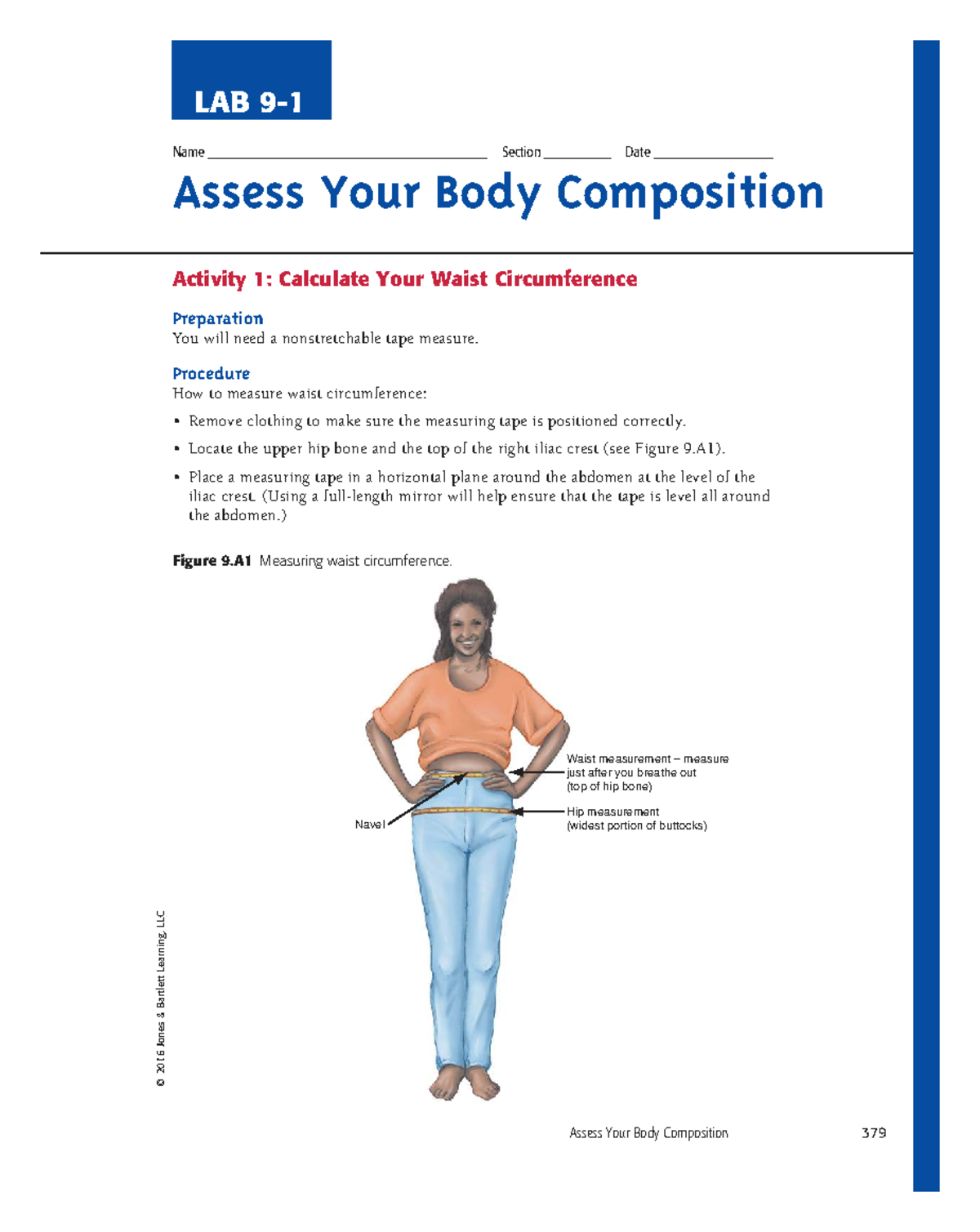 LAB 9: Assessing Body Composition Techniques and Calculations - Studocu