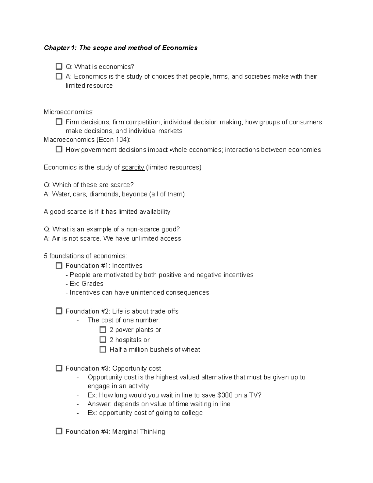 Econ 102: Final Exam Study Guide on Economic Principles and Concepts ...