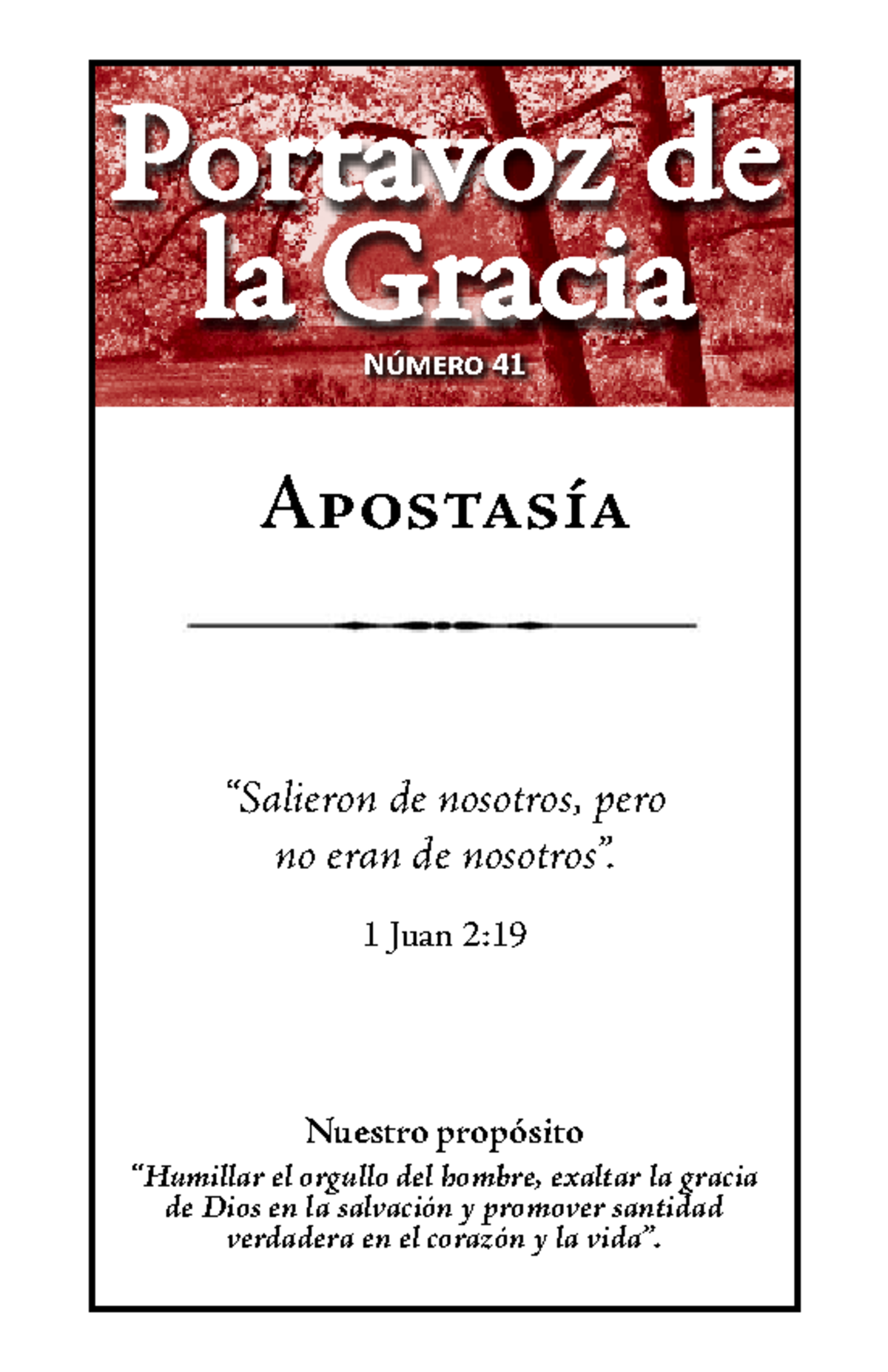 Apostasía - Guias - Apostasía Portavoz de la Gracia Nuestro propósito ...