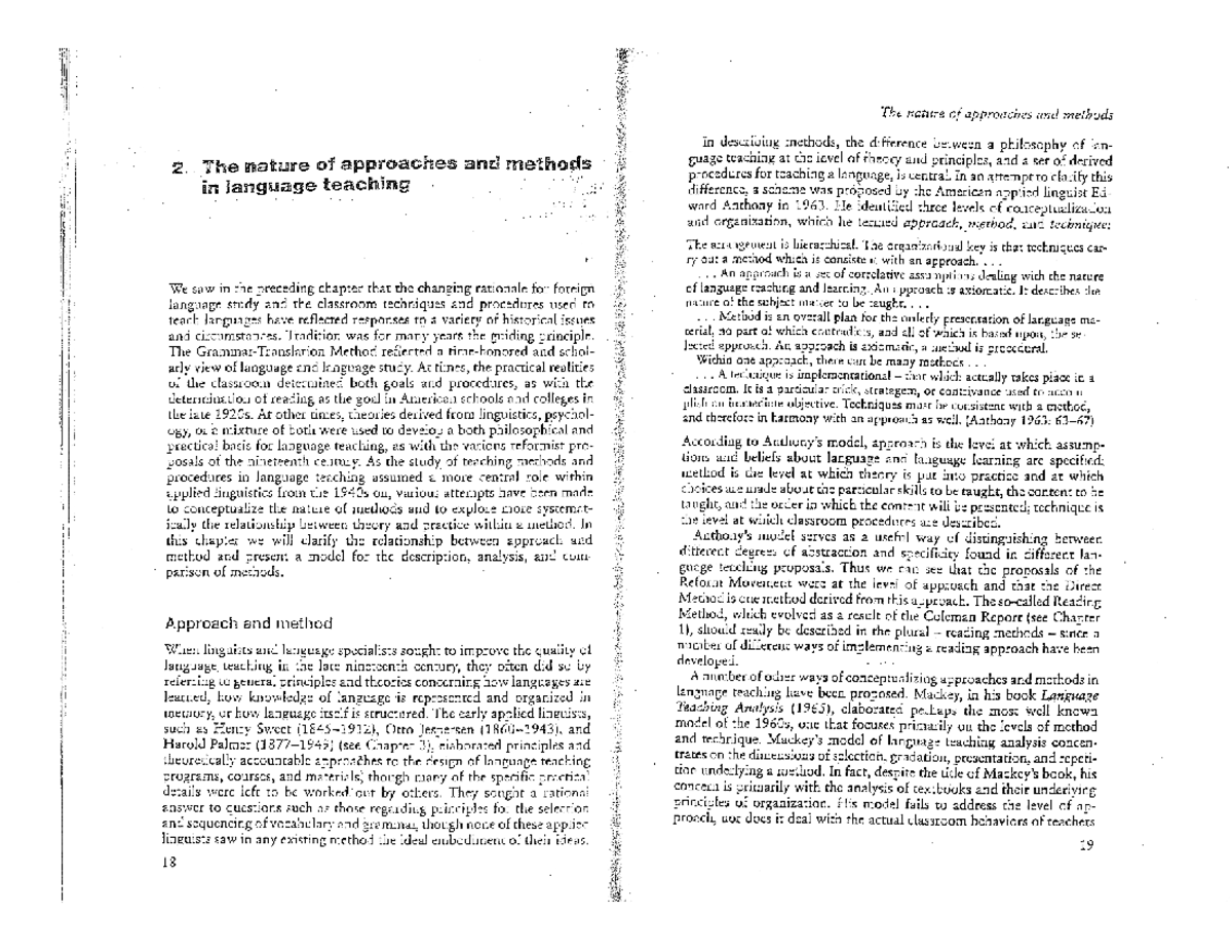 The Nature of Approaches and Methods in Language Teaching (ENG 101 ...