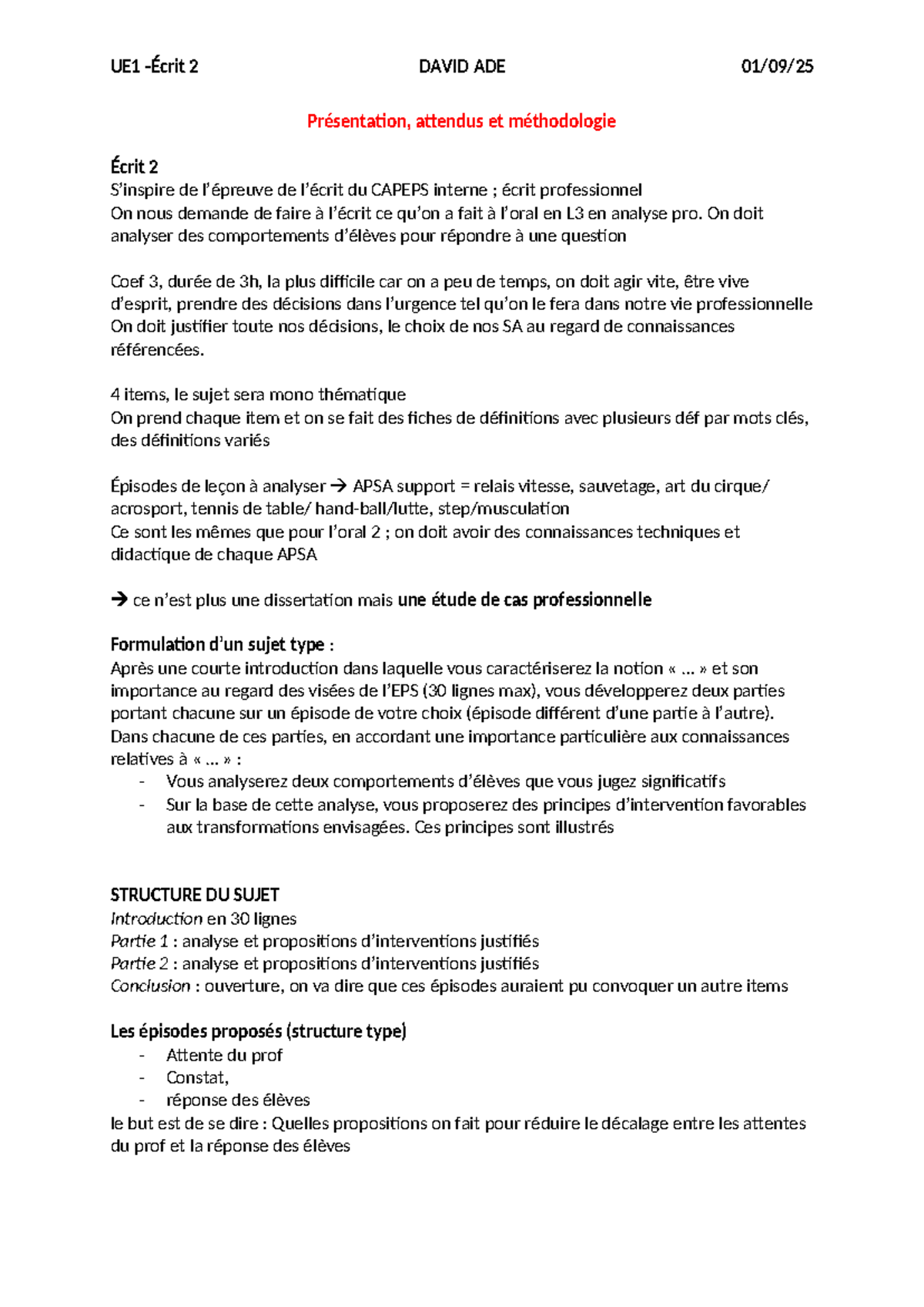 UE1 2 DAVID ADE Présentation E2 - Méthodologie et Analyse ...
