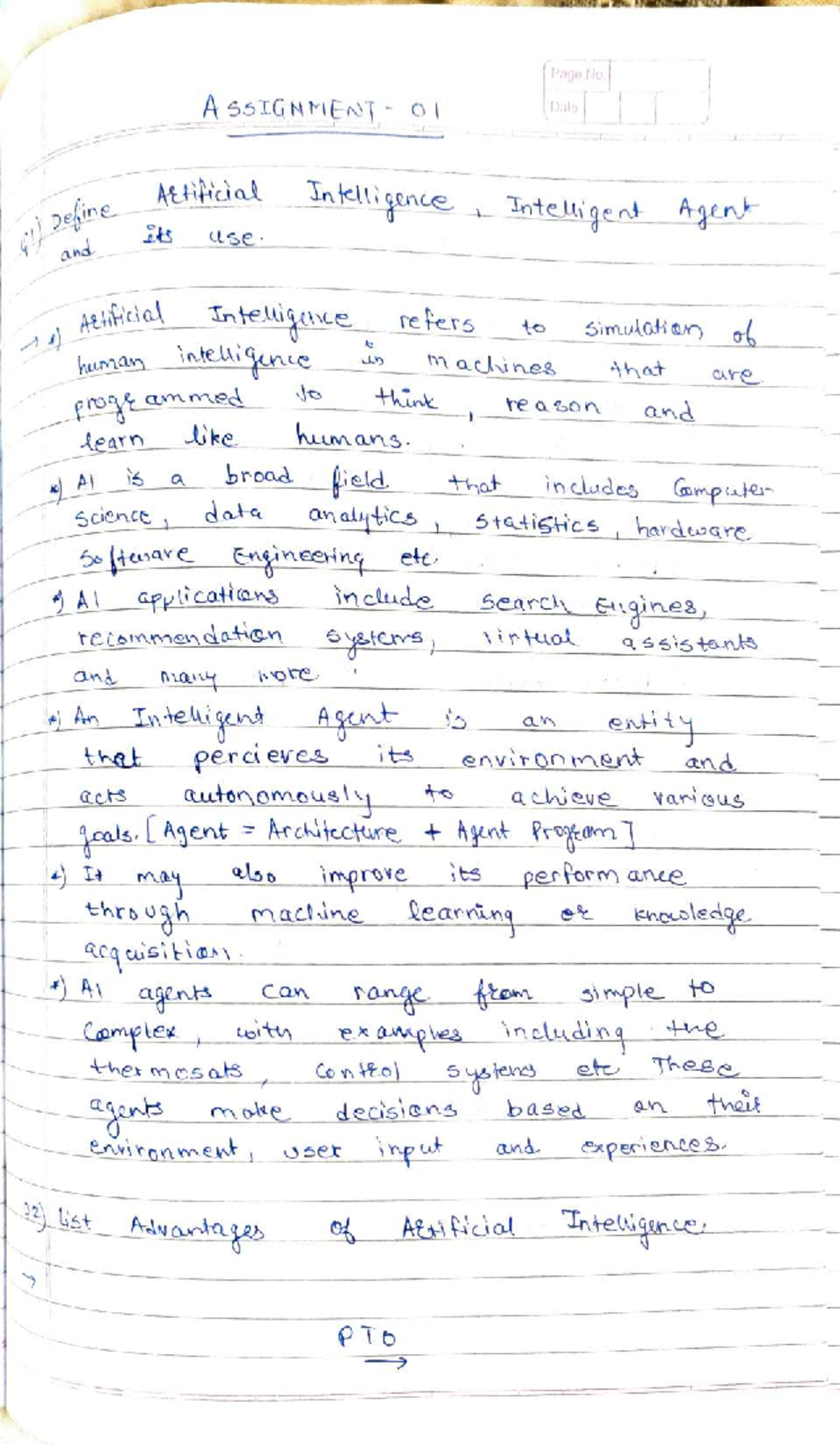AI Assignment 1: Understanding Intelligent Agents and Their ...