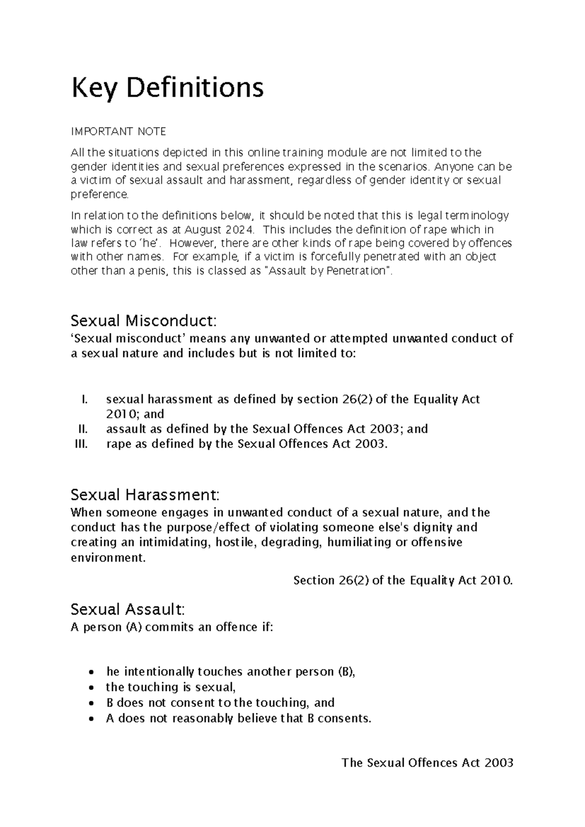 Key Definitions Doc 2 - Key Definitions IMPORTANT NOTE All the ...