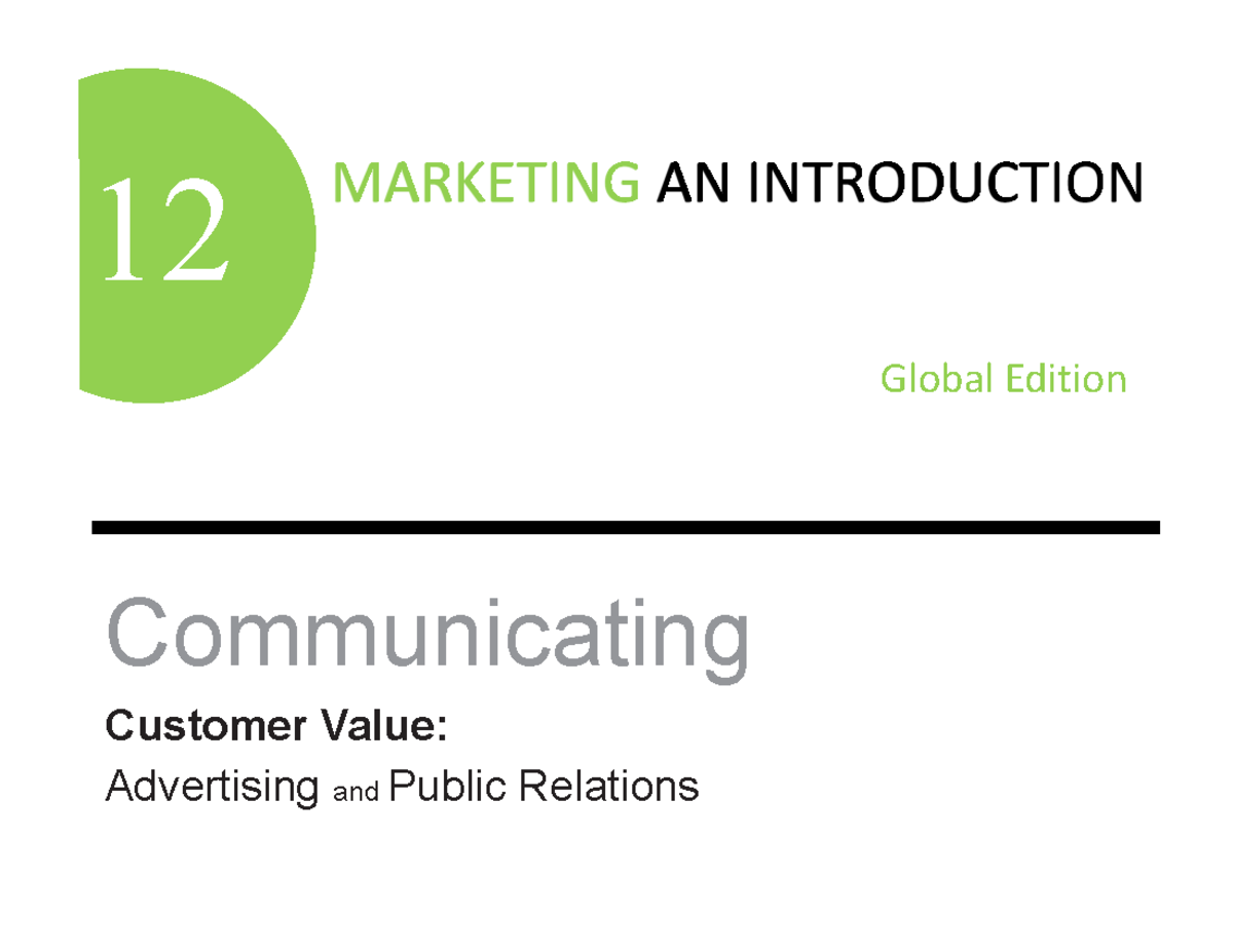 CH12 - Marketing Communication & Promotion Mix Overview - Studocu