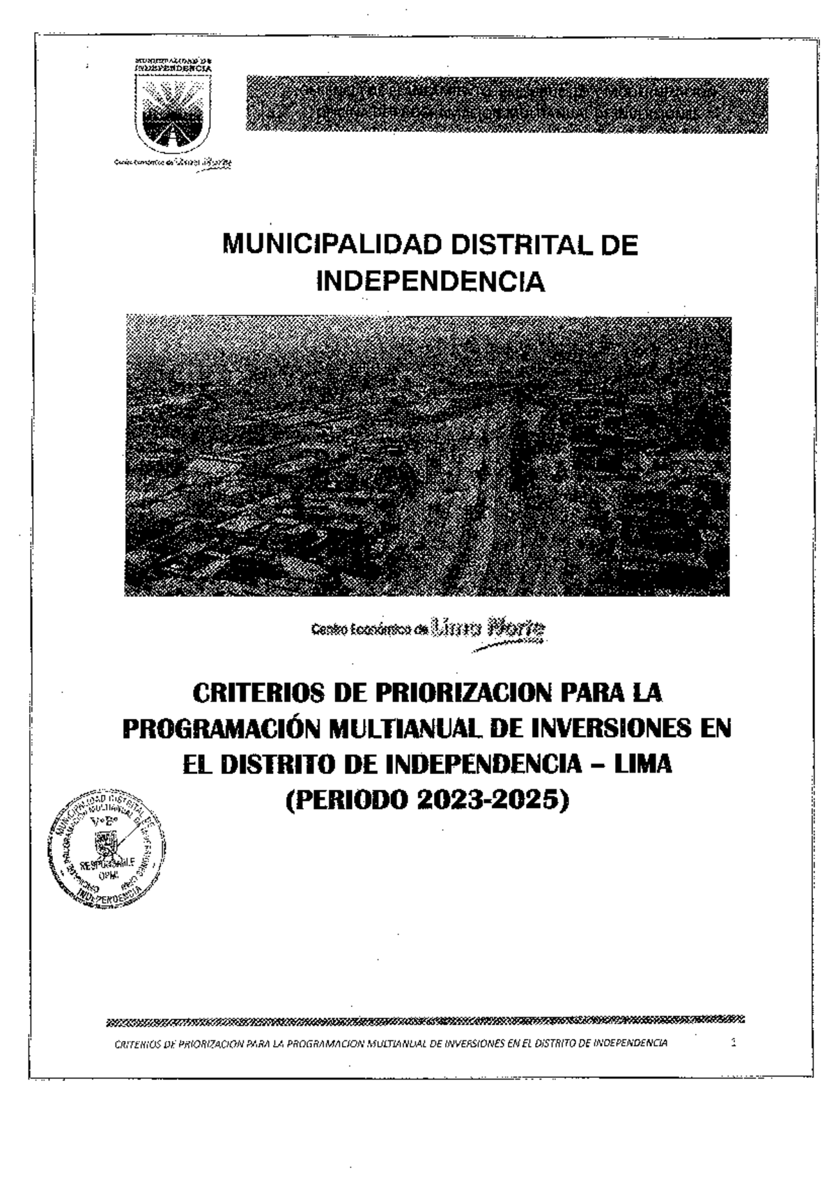 Criterios de Priorización para la Programación Multianual de ...