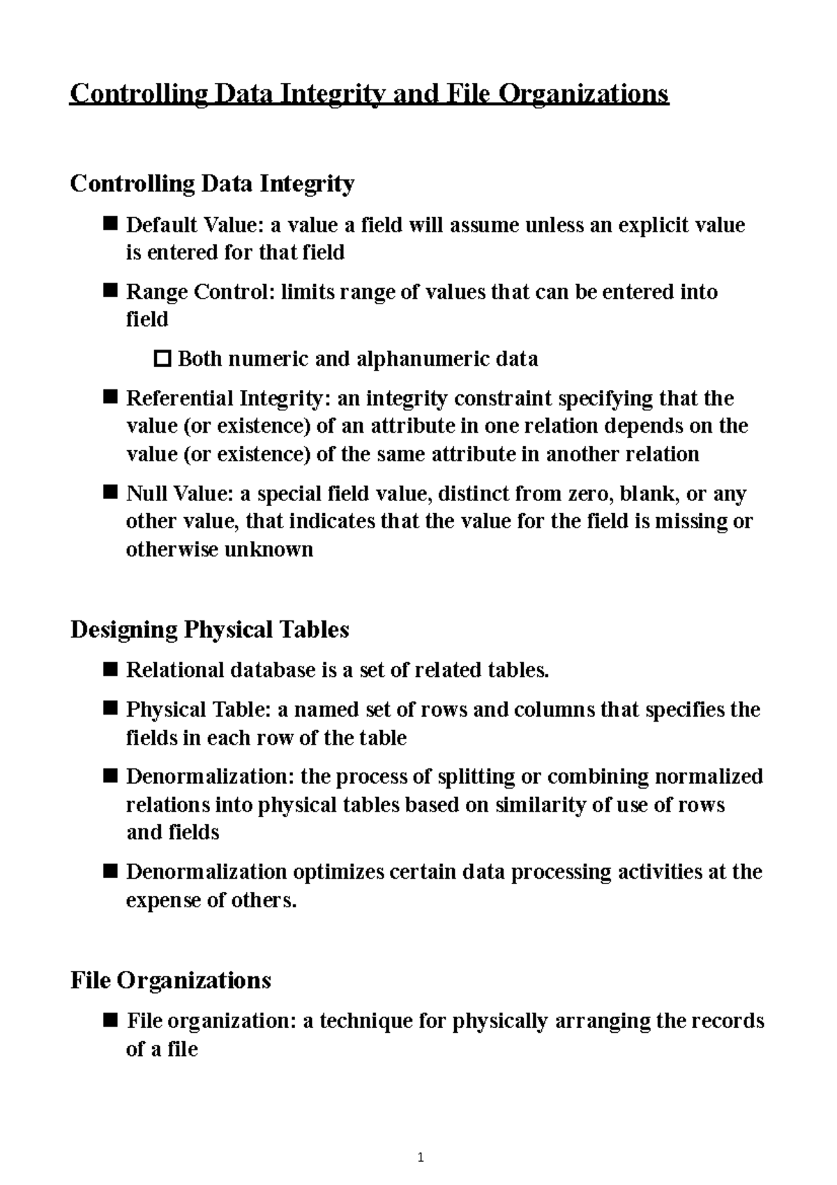 Controlling Data Integrity & File Organizations: Key Concepts Explained ...