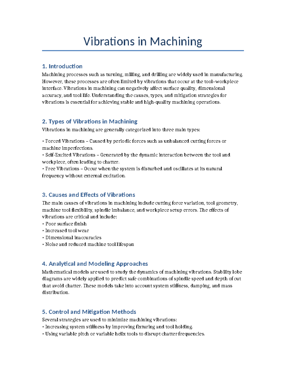 Vibrations in Machining: Causes, Effects, and Mitigation Strategies ...