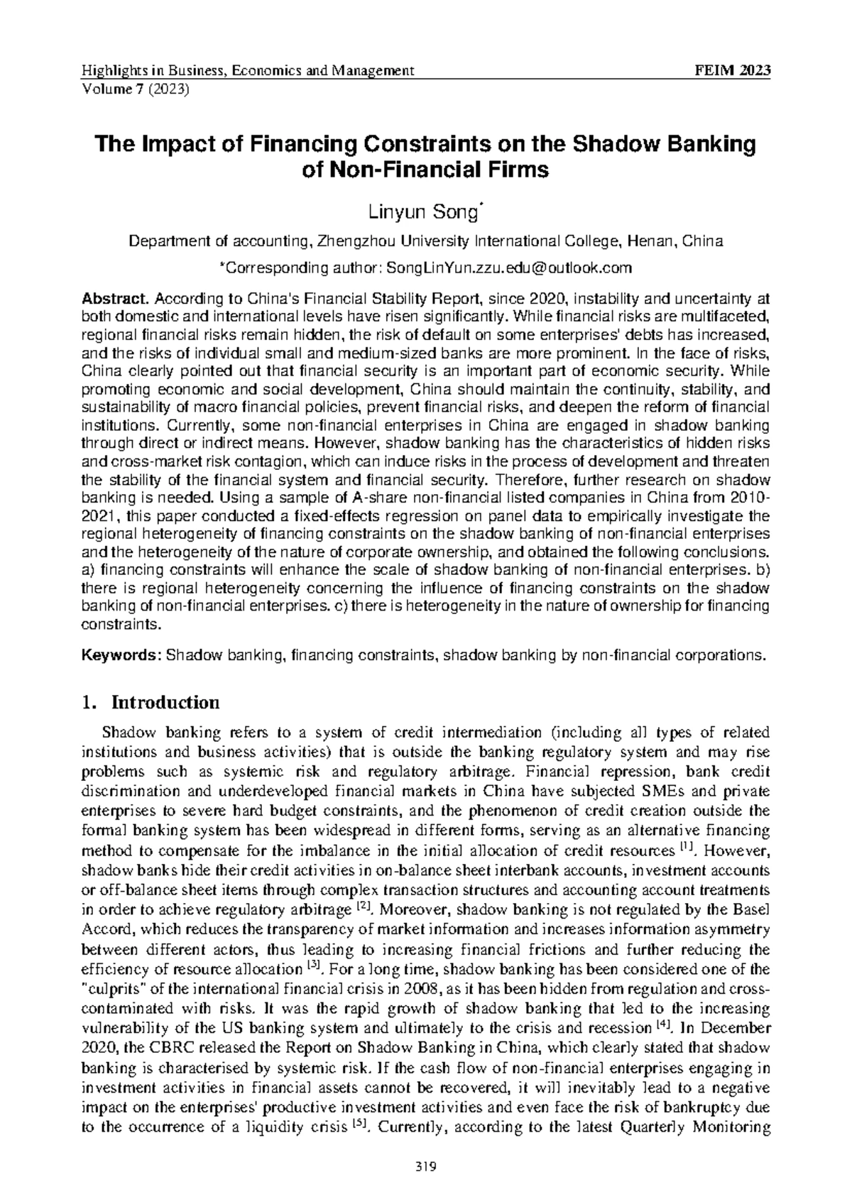 The Impact of MLF on Shadow Banking Activities in China: A Study on ...