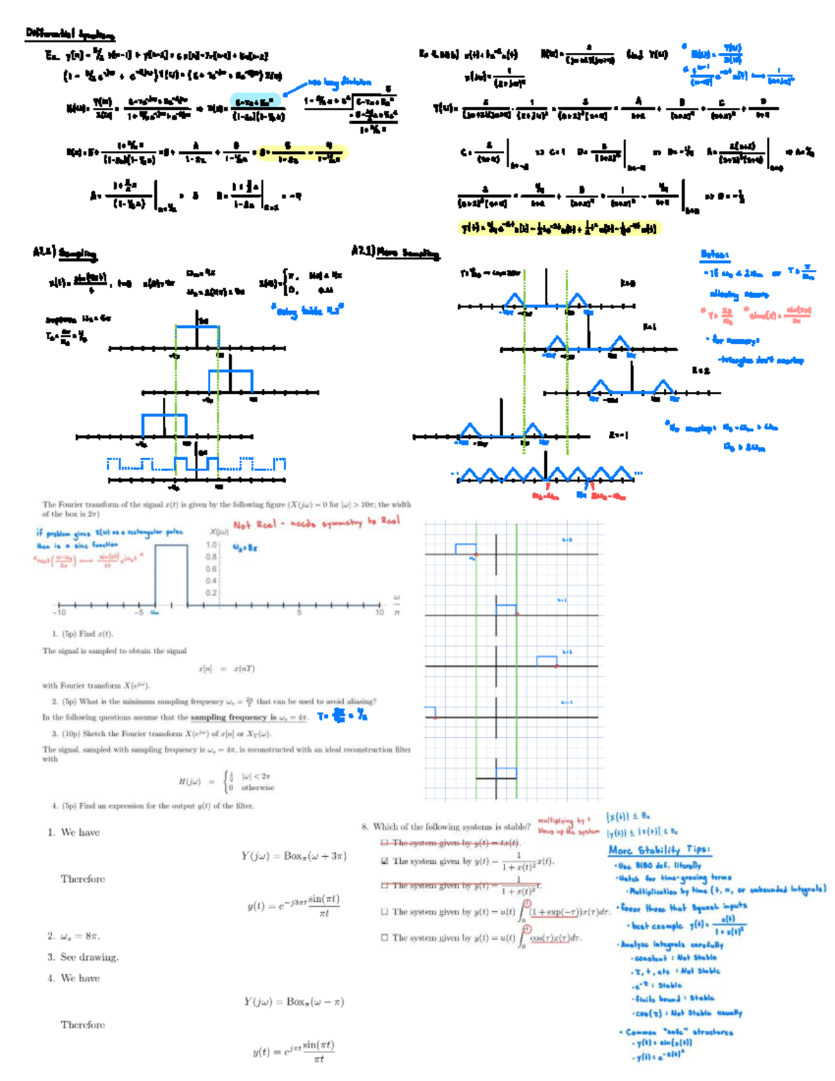 Systems Final Exam S24 Notes on Differential Equations - Studocu