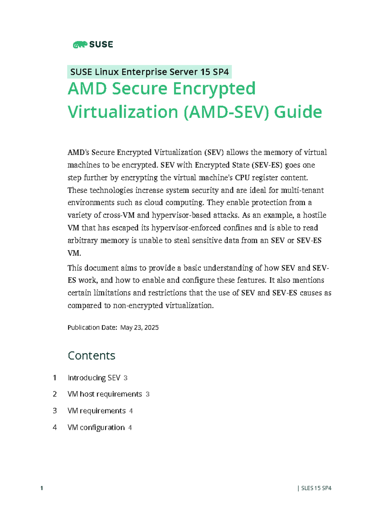 SUSE Linux Enterprise Server 15 SP4: Guide to AMD SEV Features - Studocu