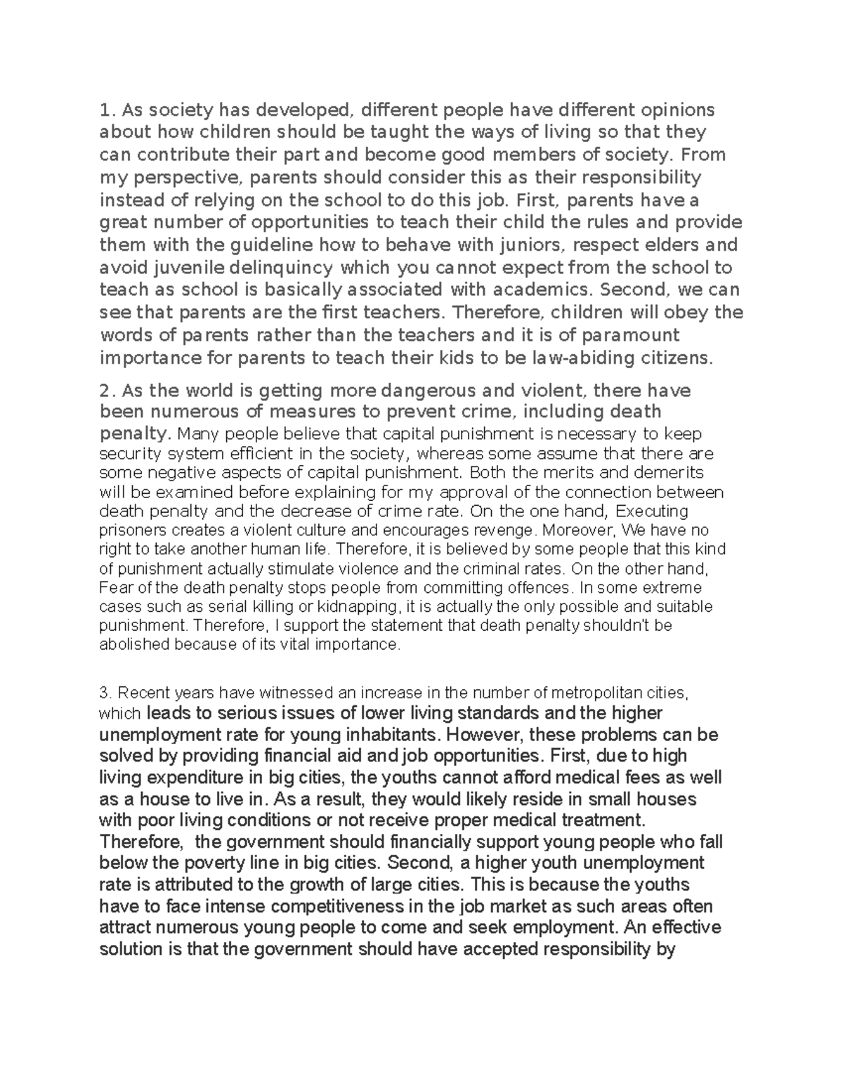 1 - Essay: The Role of Parents in Child Education and Crime Prevention ...