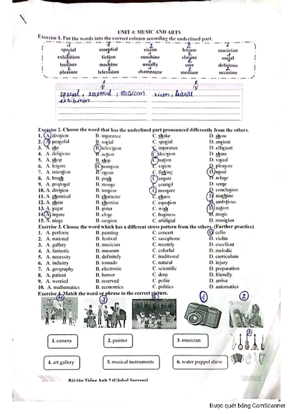 UNIT 4: MUSIC AND ARTS Exercises and Activities Guide - Studocu