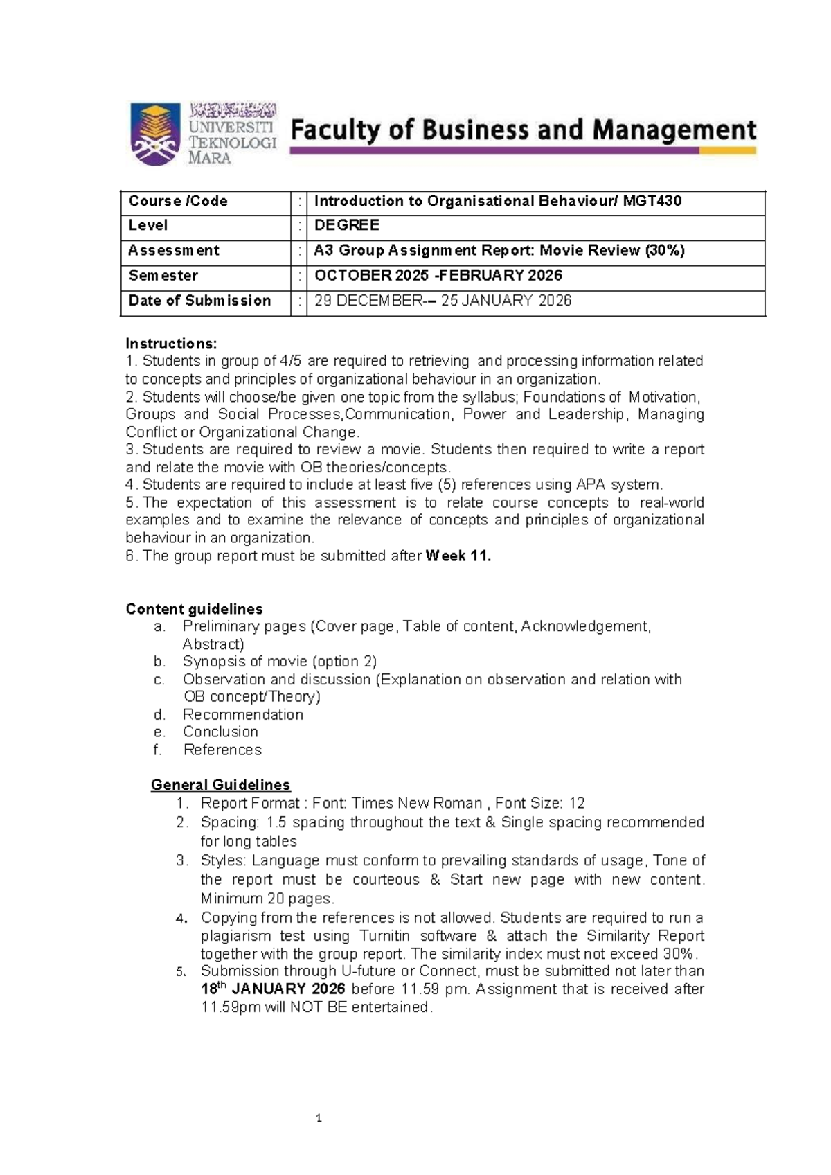 A3 Group Assignment Report: Movie Review in Organizational Behavior ...