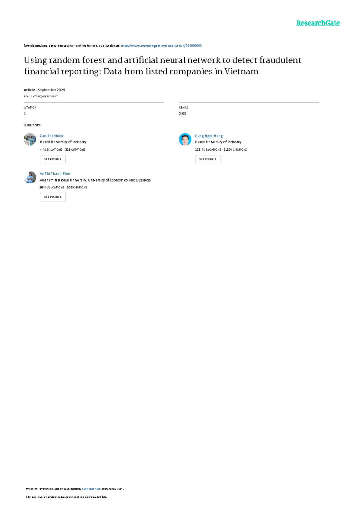 Using Random Forest & ANN for Fraud Detection in Financial Reporting ...