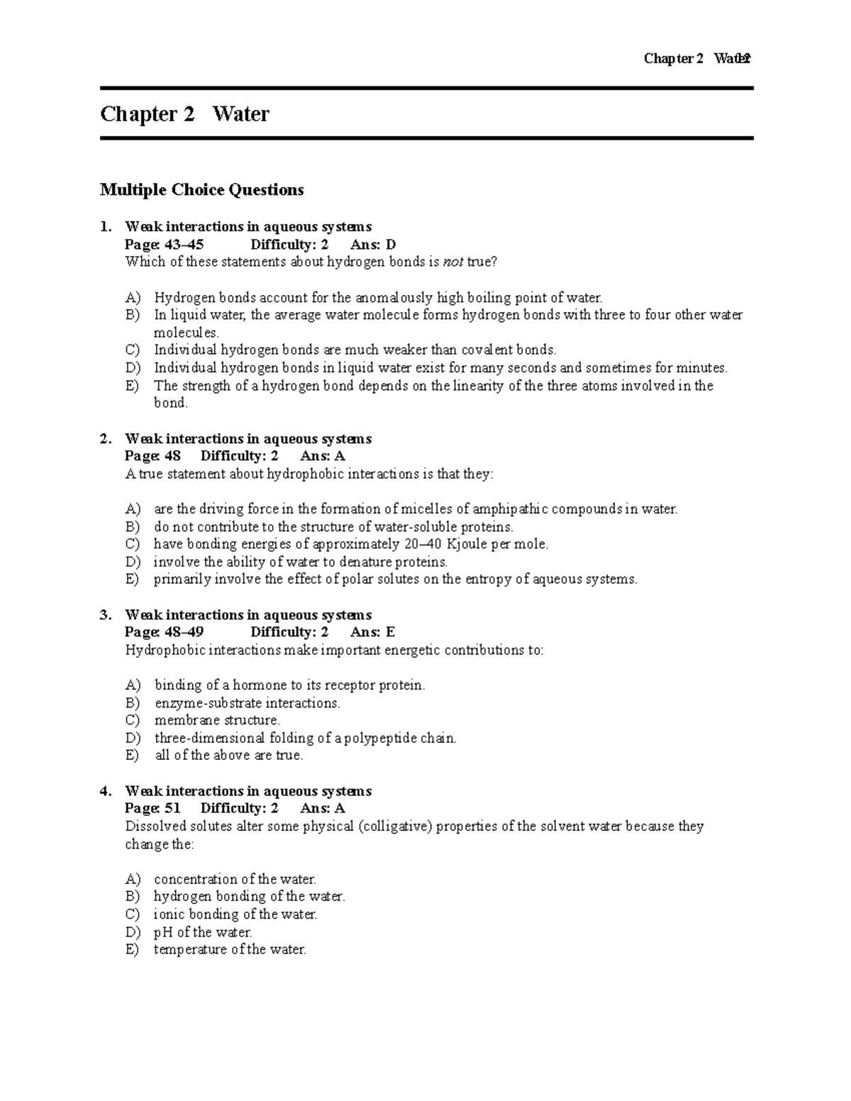 Chapter 2 - Water Test Bank Questions and Answers - Studocu