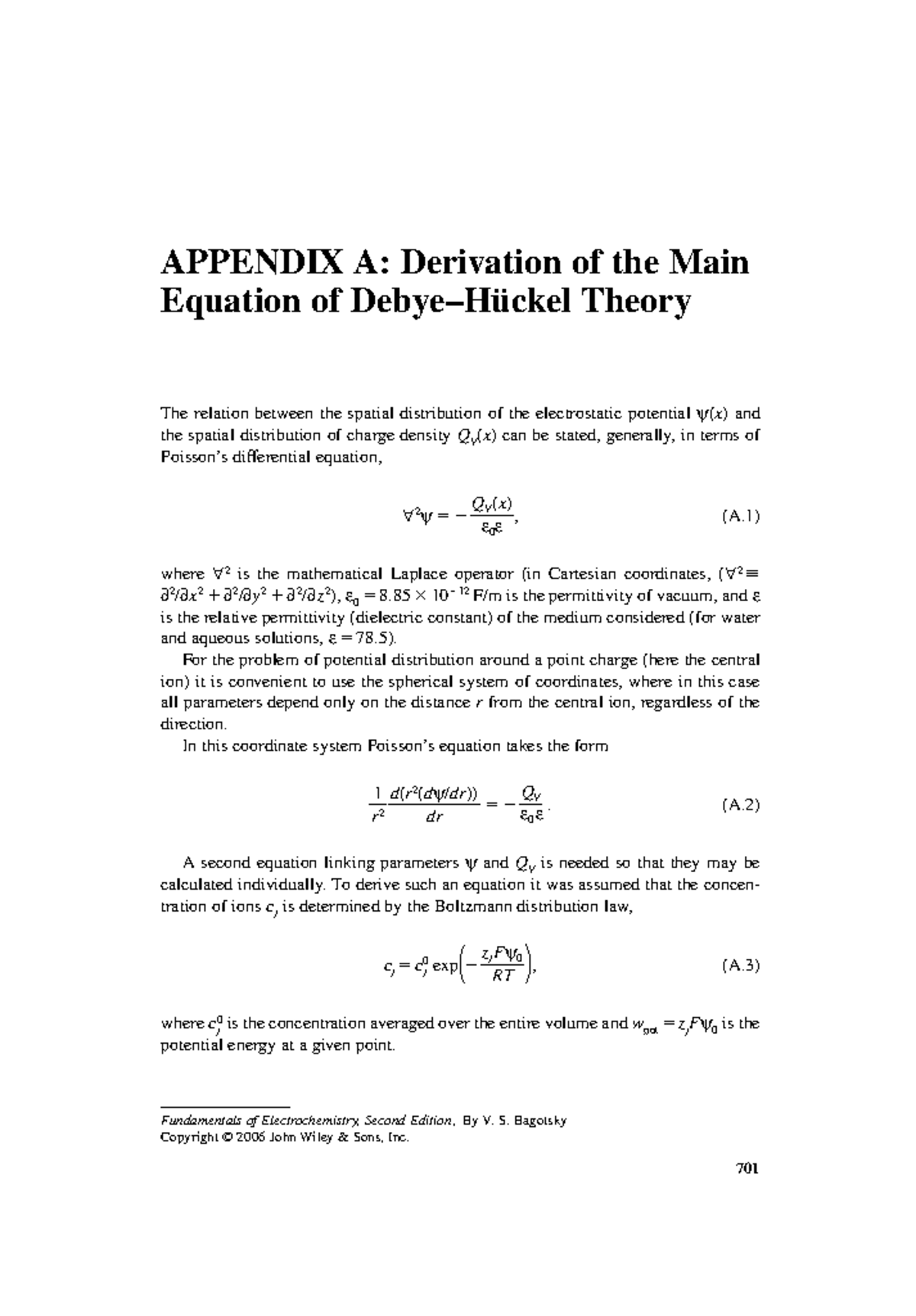 Fundamentals of Electrochemistry (Course Code) - Appendix A: Debye ...