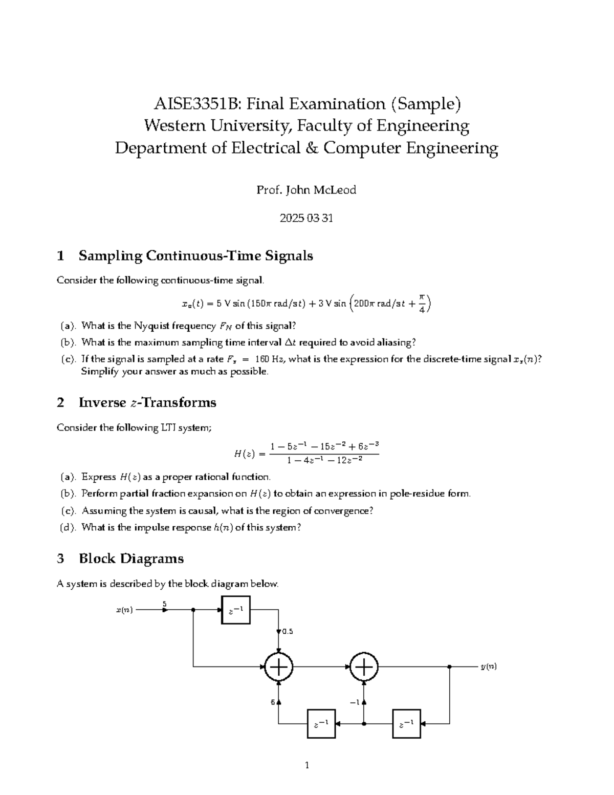 AISE3351B: Final Exam Sample Questions & Solutions for 2025 - Studocu