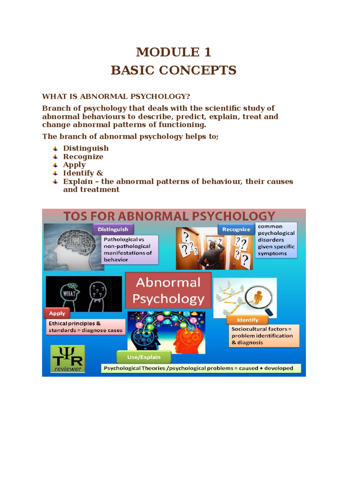 PSY 101: Module 1 - Understanding Abnormal Psychology and Its ...