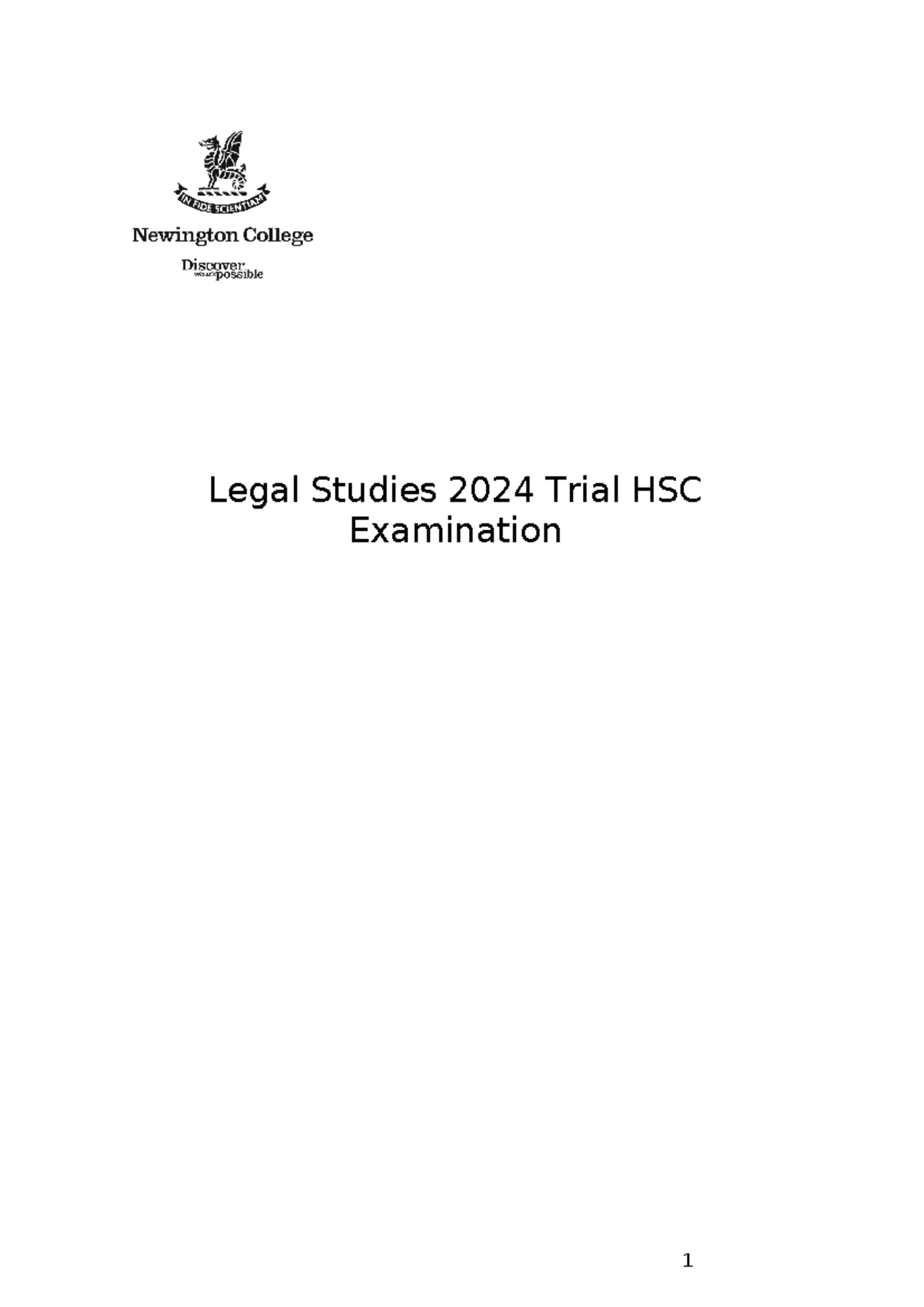 Legal Studies HSC Trial Exam 2024: General Instructions & Questions ...