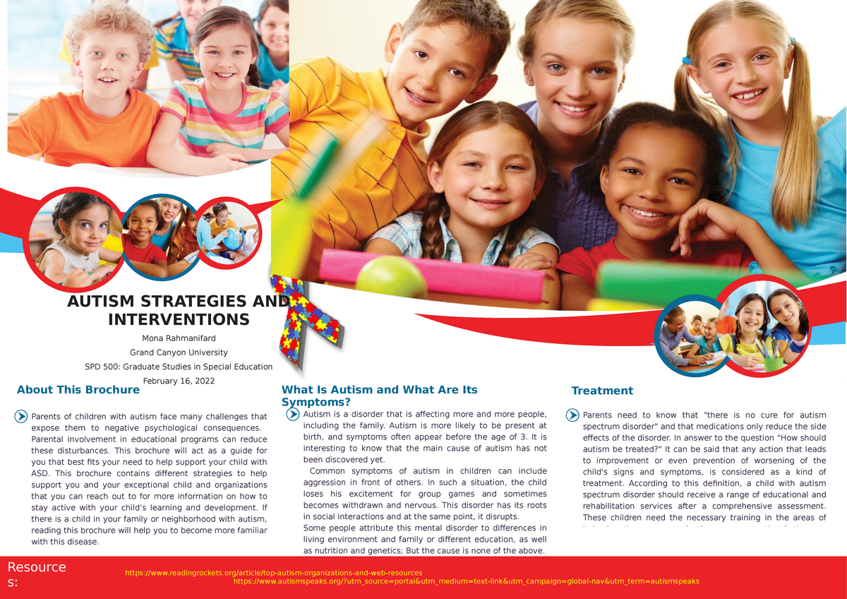 SPD 500: Intervention Strategies for Autism Spectrum Disorder - Studocu
