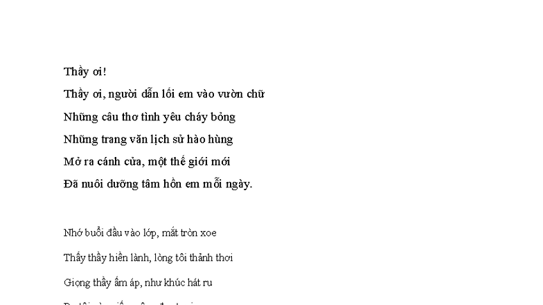 Thầy ơi! Tình Thầy Cô Trong Tâm Hồn Em - ln;mnkn - Studocu