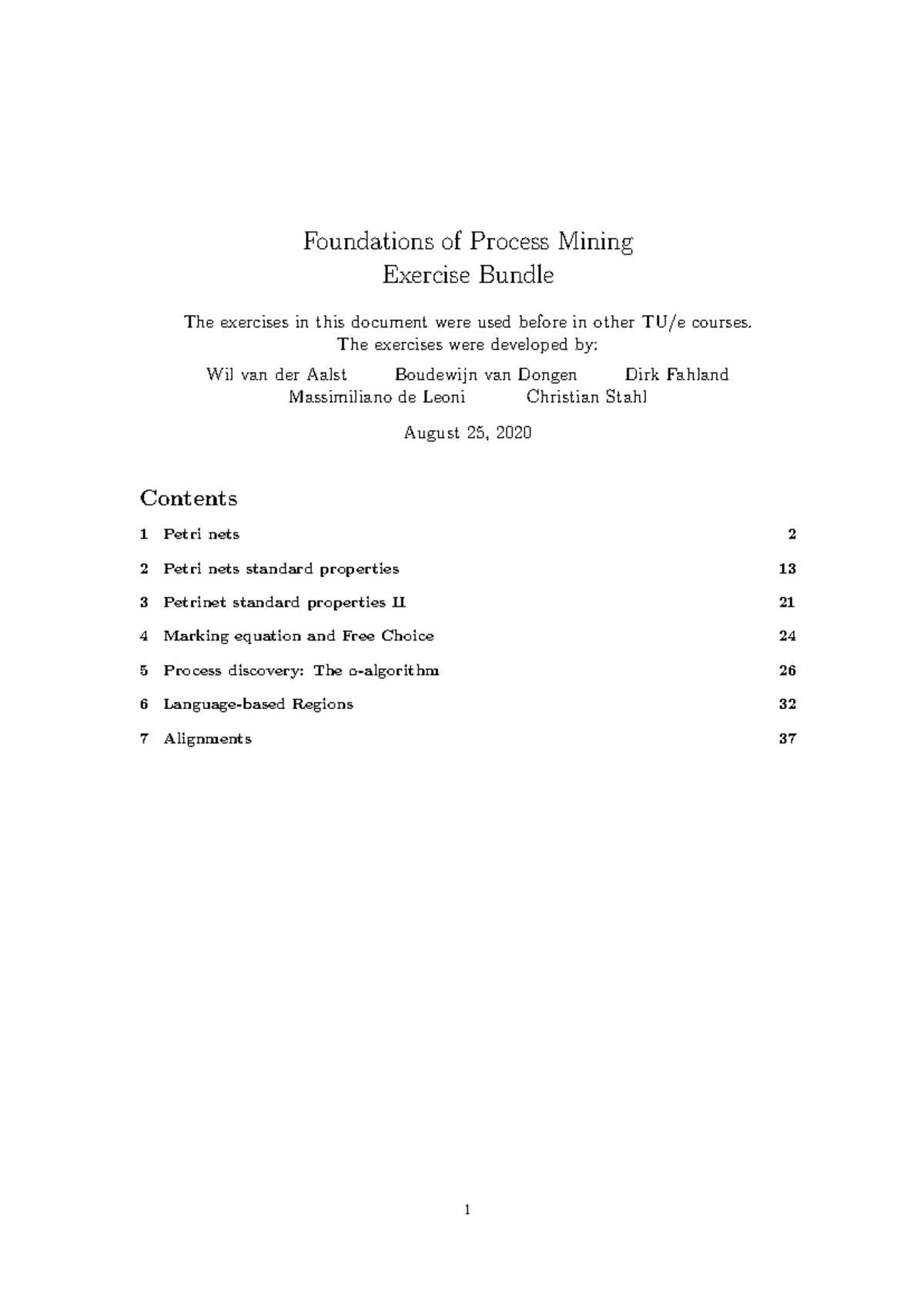 PM Exercises - Foundations of Process Mining Exercise Bundle - Studeersnel