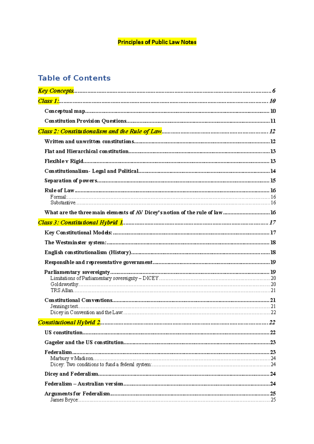 Principles of Public Law Notes - - Studocu