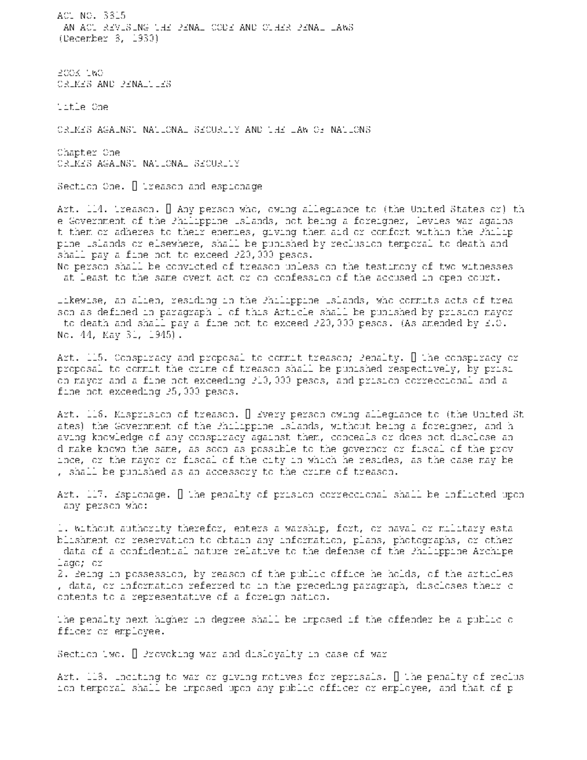 Crim Code Revised: Book Two - Crimes & Penalties Overview - Studocu