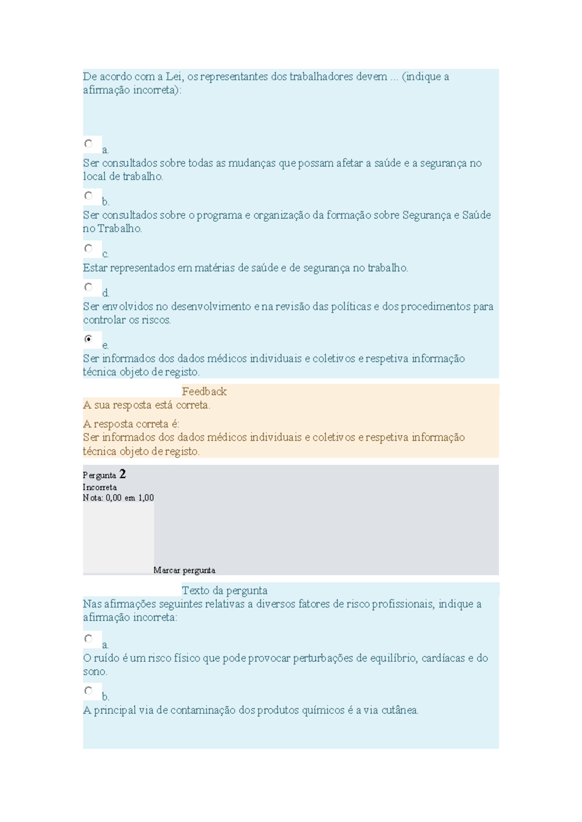 Teste HST - Questões e Respostas sobre Saúde e Segurança no Trabalho ...