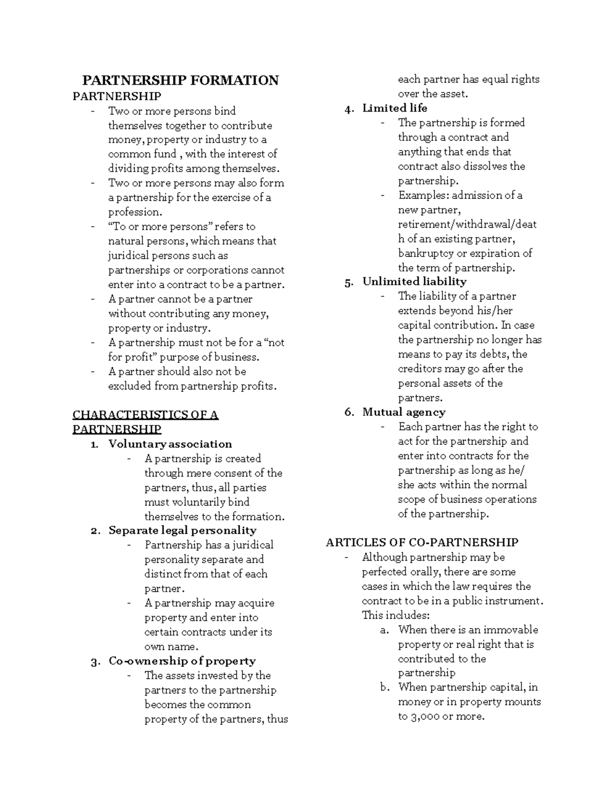Partnership Formation: Key Concepts and Classifications (AFAR) - Studocu