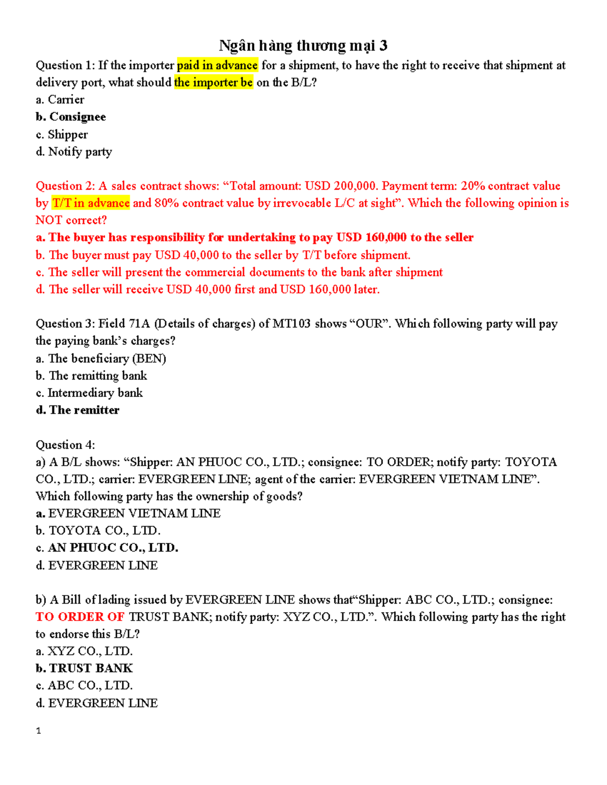 NHTM3 CK - International Trade Payment Methods & Document Handling - Studocu