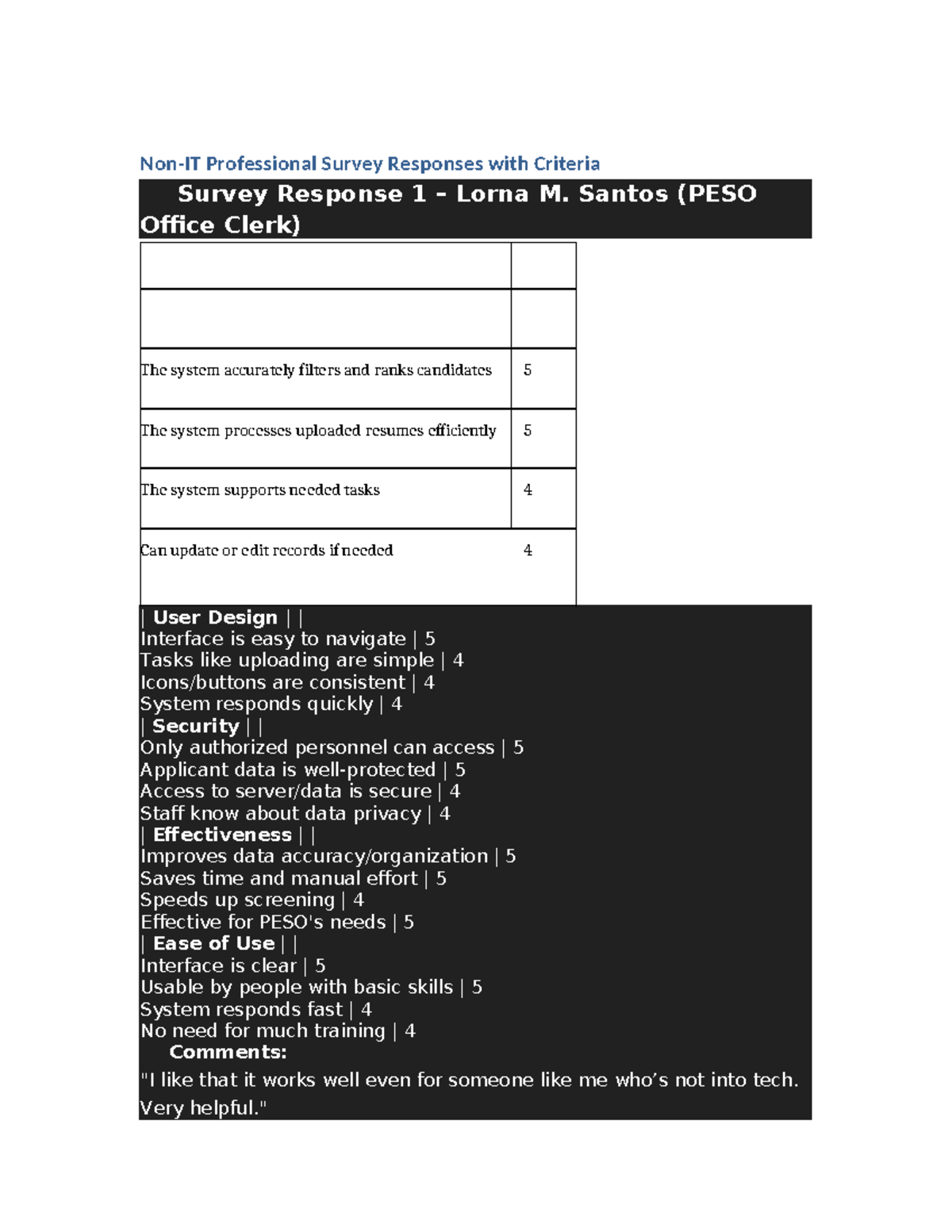 Survey Examples: Professional Survey Responses Analysis (PESO) - Studocu