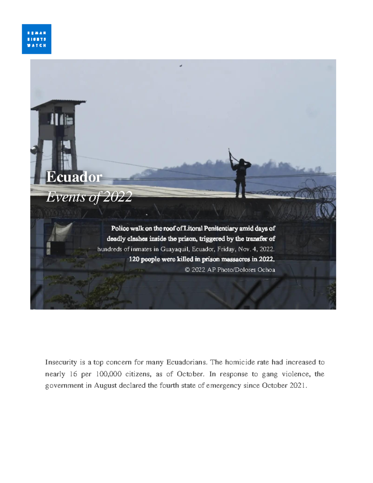 Ecuador 2022: Human Rights, Insecurity, and Indigenous Protests - Studocu