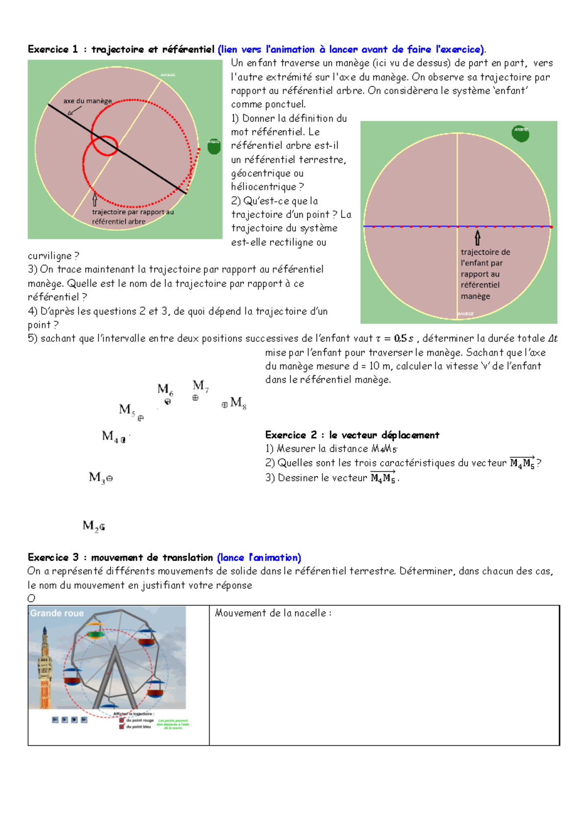 Ch 9 DM : Description du Mouvement et Trajectoires en Physique - Studocu