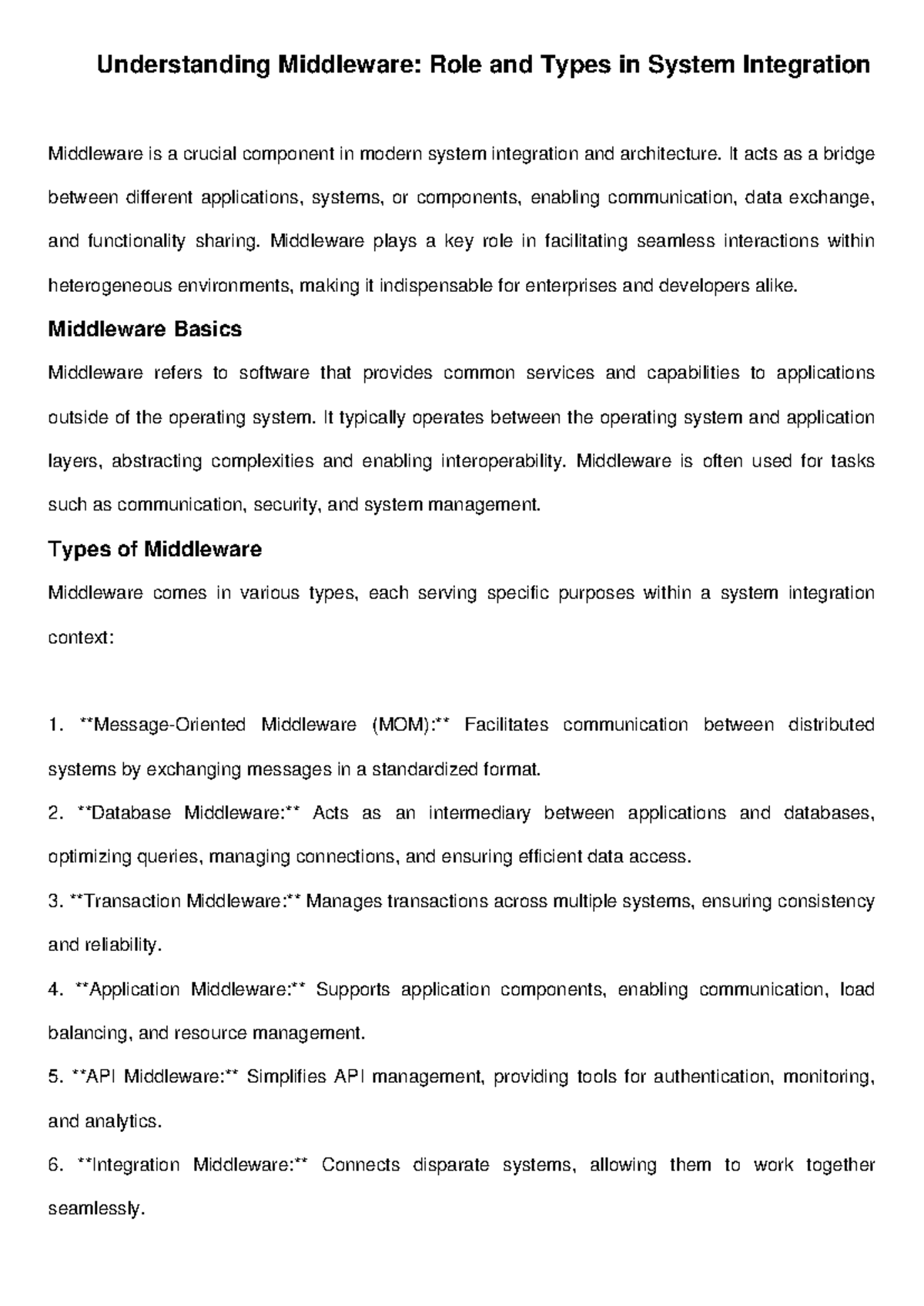Understanding Middleware - It acts as a bridge between different ...