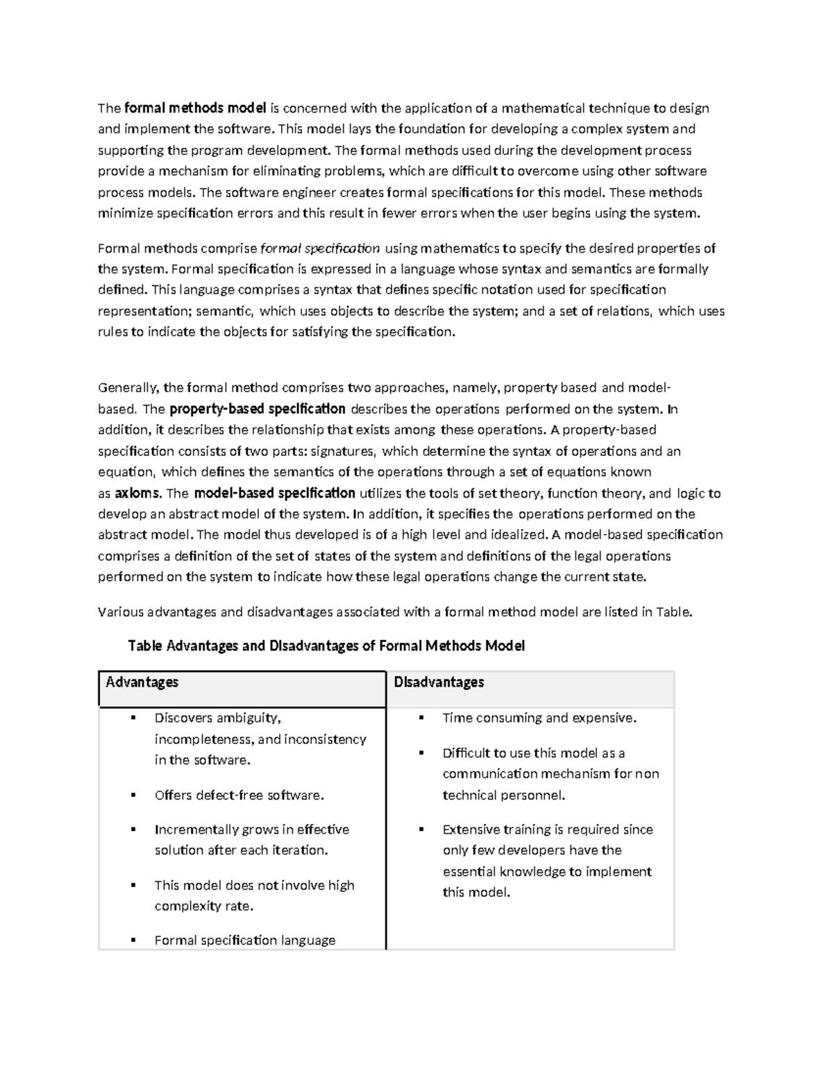 formal method model - This model lays the foundation for developing a ...