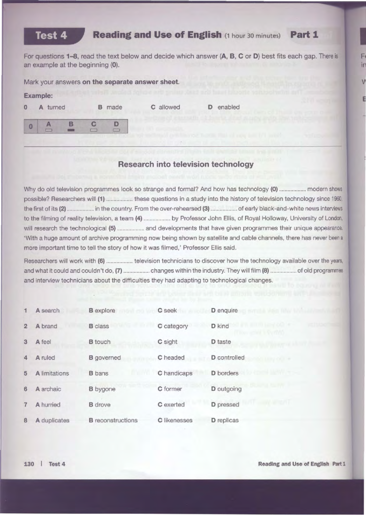 CAE Trainer 1 132 150 - Test 4 Reading and Use of English - Studocu