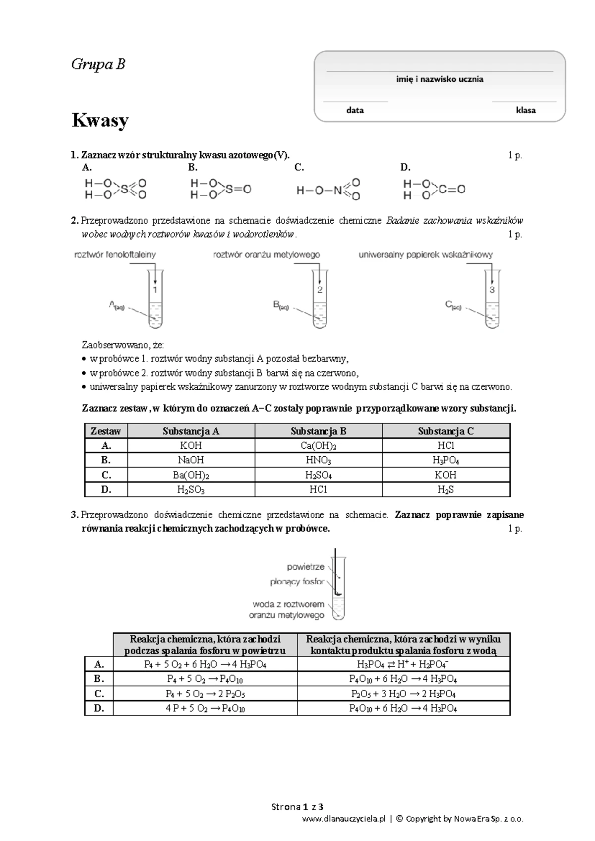 Chemia A żywność Sprawdzian Zamkor www.studocu.com