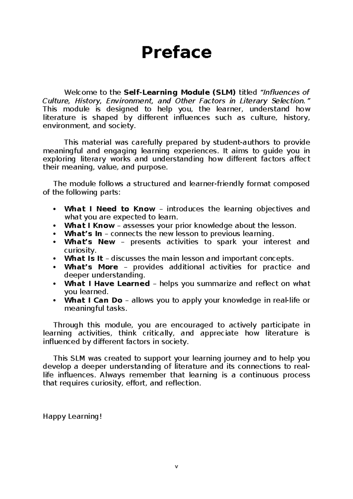 SLM Preface: Understanding Culture, History, and Literature - Studocu