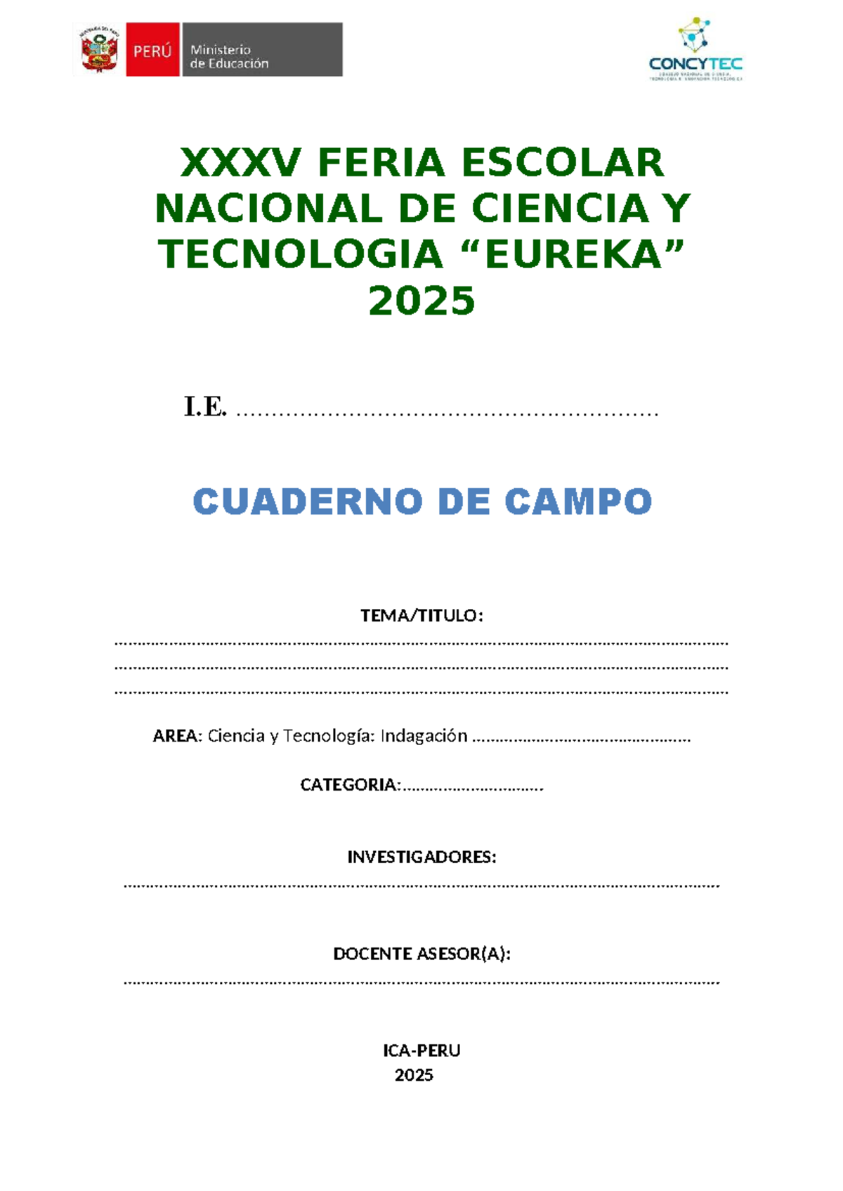 Cuaderno de Campo: Indagación Científica en Ciencia y Tecnología 2025 - Document Preview