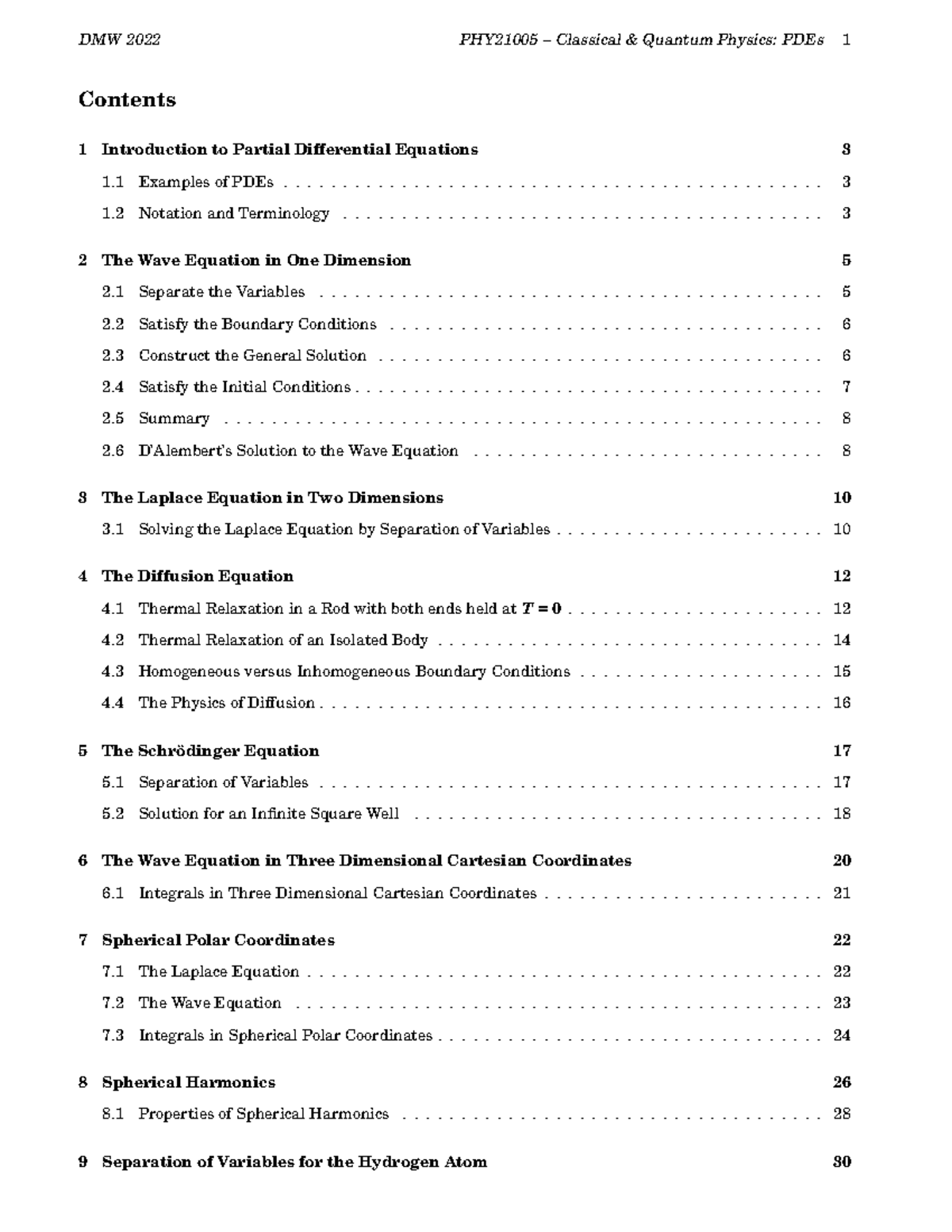 PDE - Partial Differential Equations Lecture Notes - Studocu