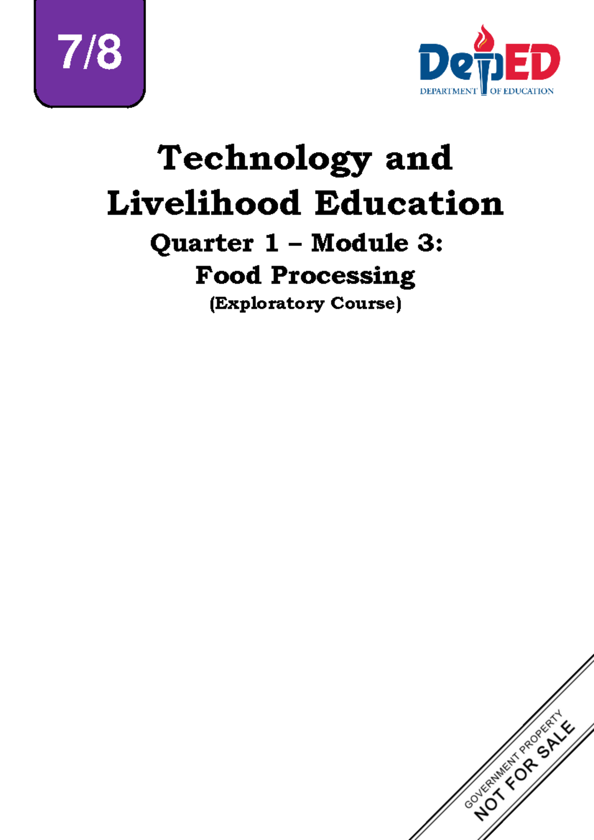Food Processing 3.1 - Grade 7/8 TLE Module on Measurements and Data ...