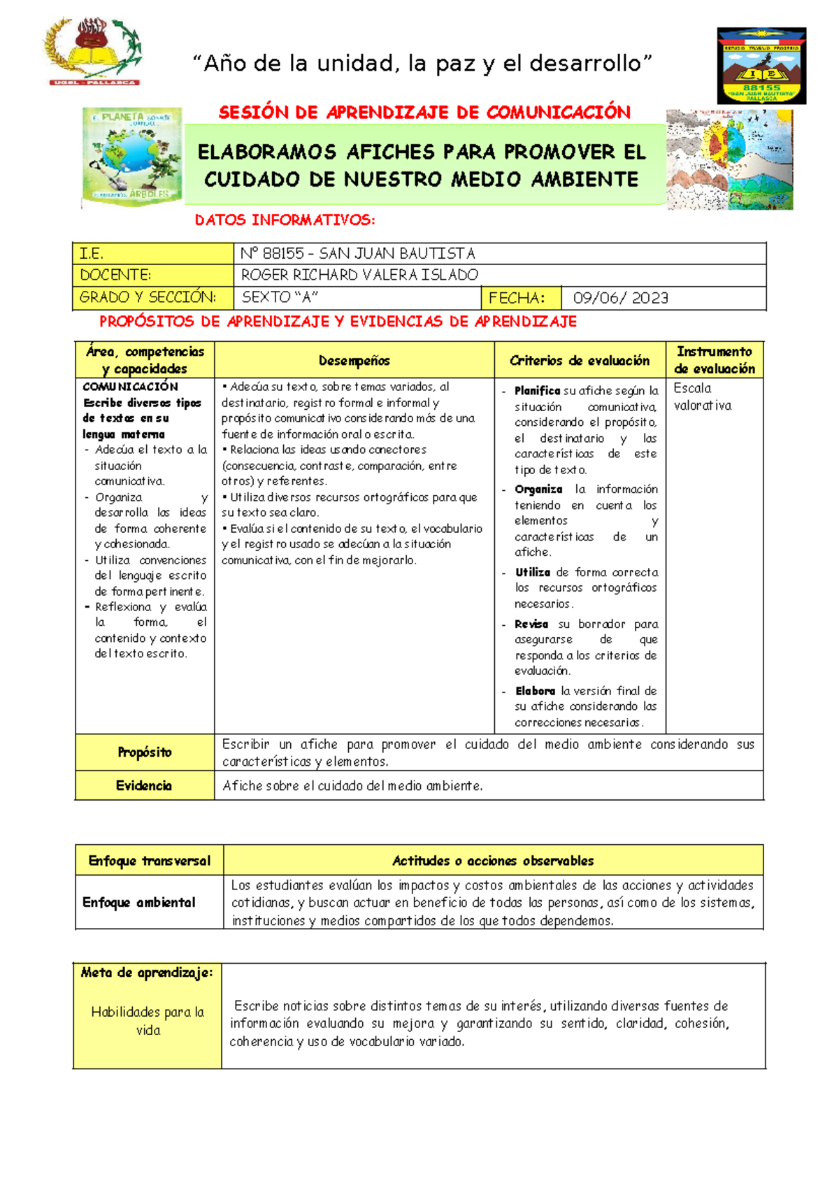SES- Comun- Creación de Afiches Para el Cuidado del Medio Ambiente ...