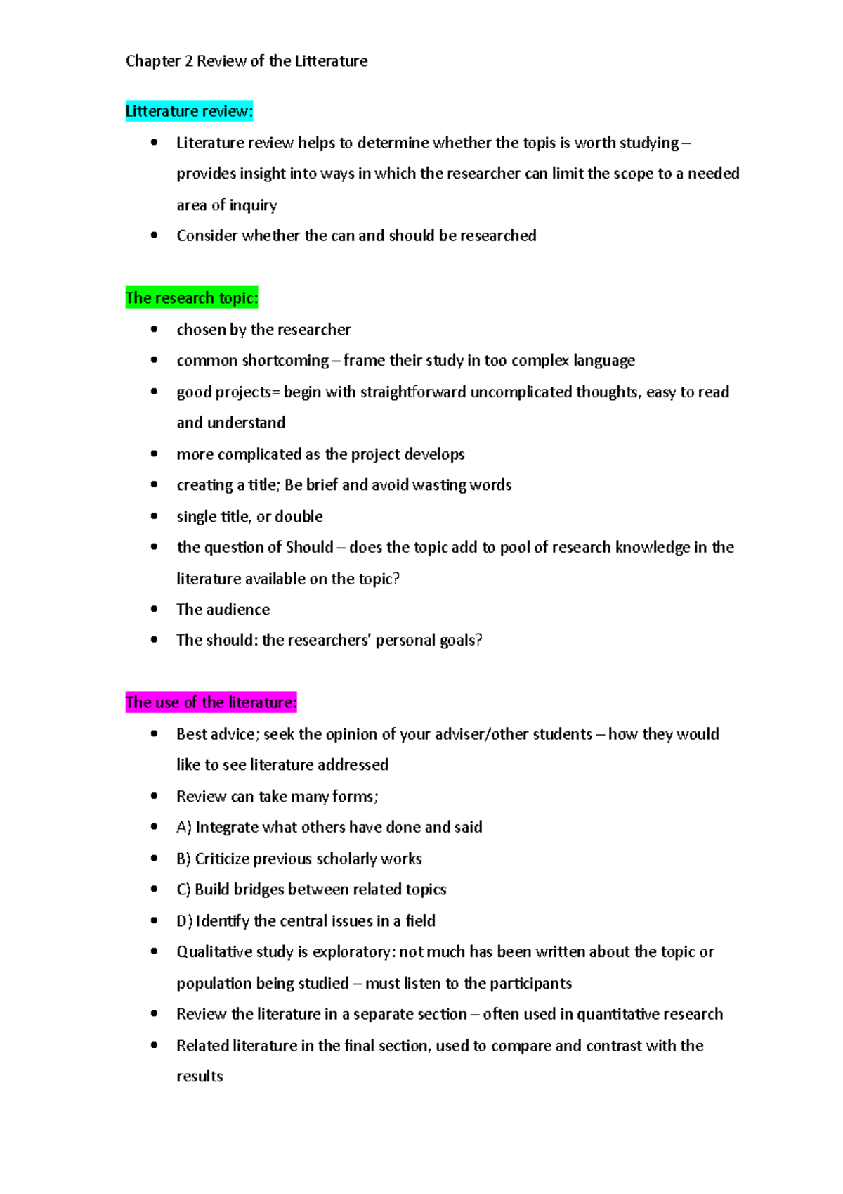 Chapter 2 Review of the Litterature - Chapter 2 Review of the ...