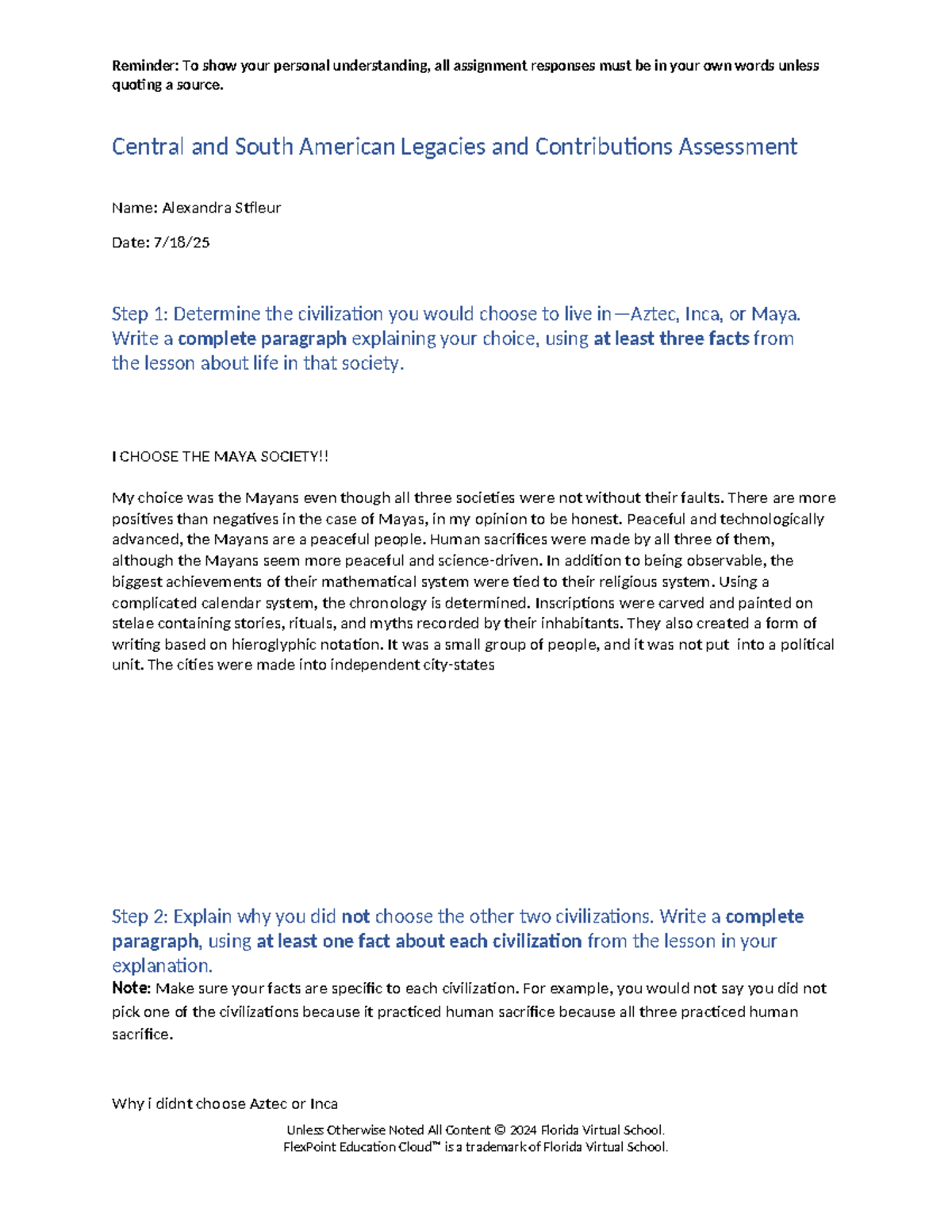 MAYA Society: Legacies & Contributions Assessment - Alexandra Stfleur ...