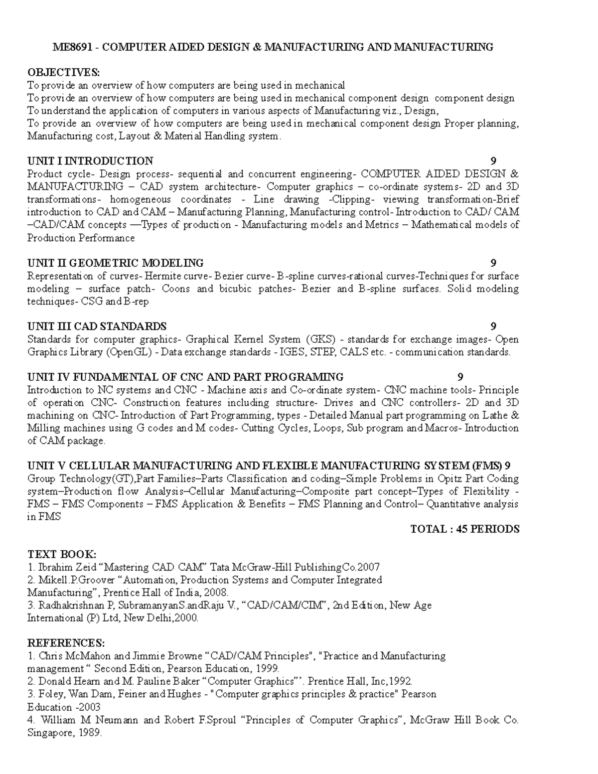 ME8691 - CAD Introductory Unit Notes on Basics of CAD & CAM - Studocu